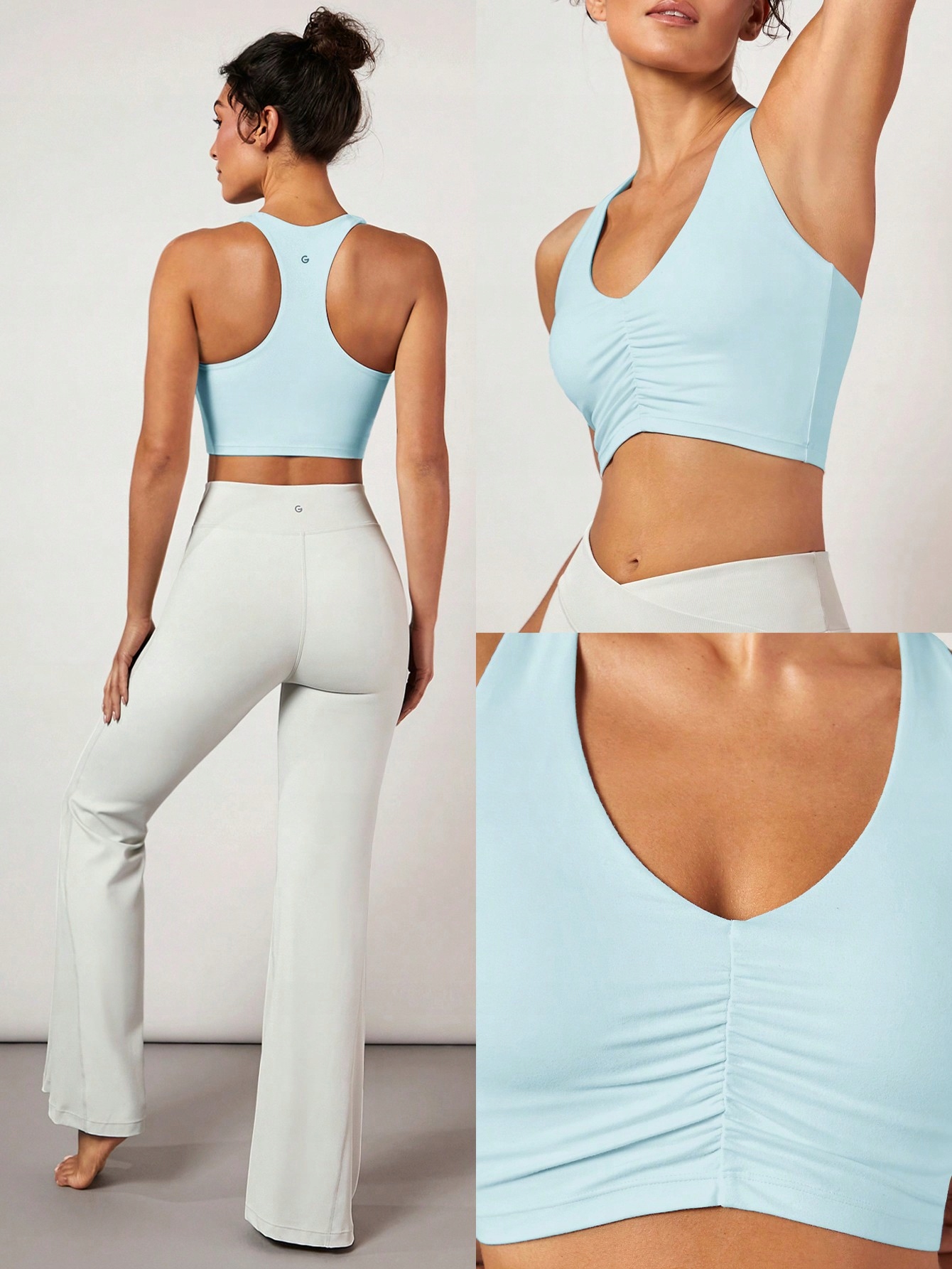Top Crop Sportowy Treningowy Tactel Niebieski Bokserka Glowmode M 38