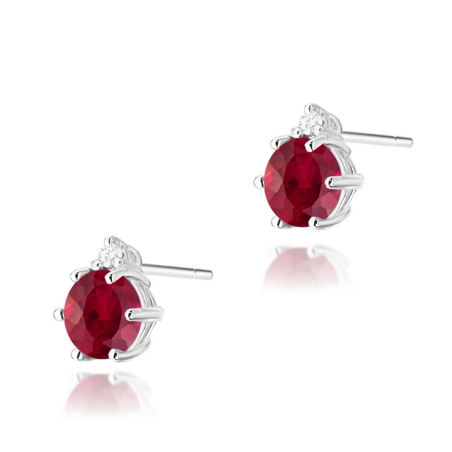 Złote kolczyki Rubin 2 x 0,60ct białe złoto pr. 585