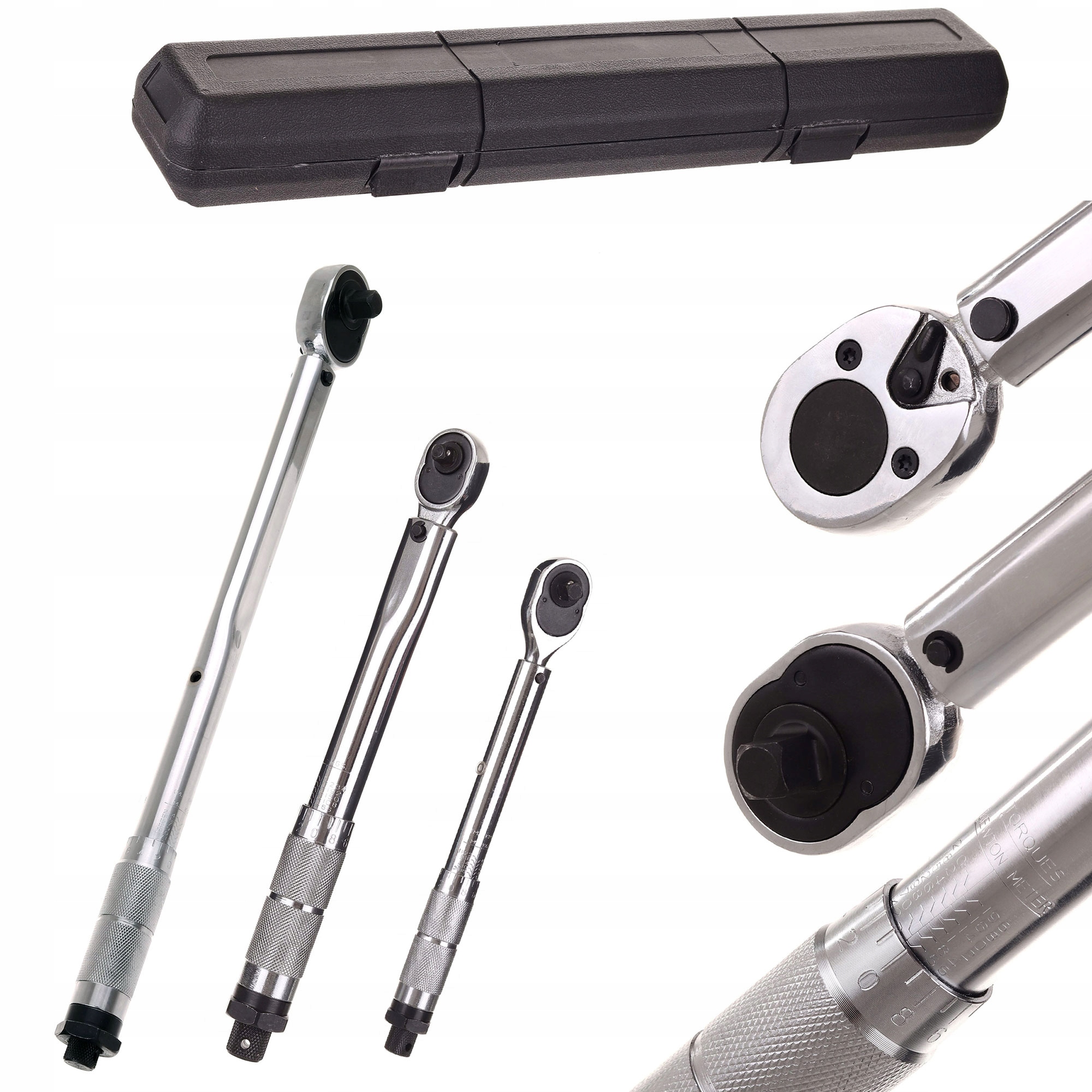 Zestaw 3x kluczy dynamometrycznych 1/4" 3/8" 1/2" – 5–240Nm