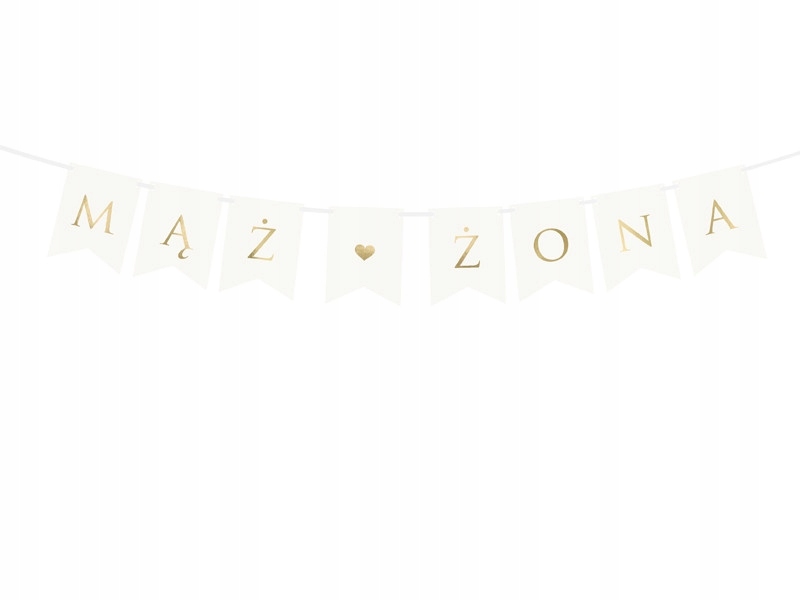 

Baner Mąż Żona biały dekoracja przyjęcia 15x110 cm