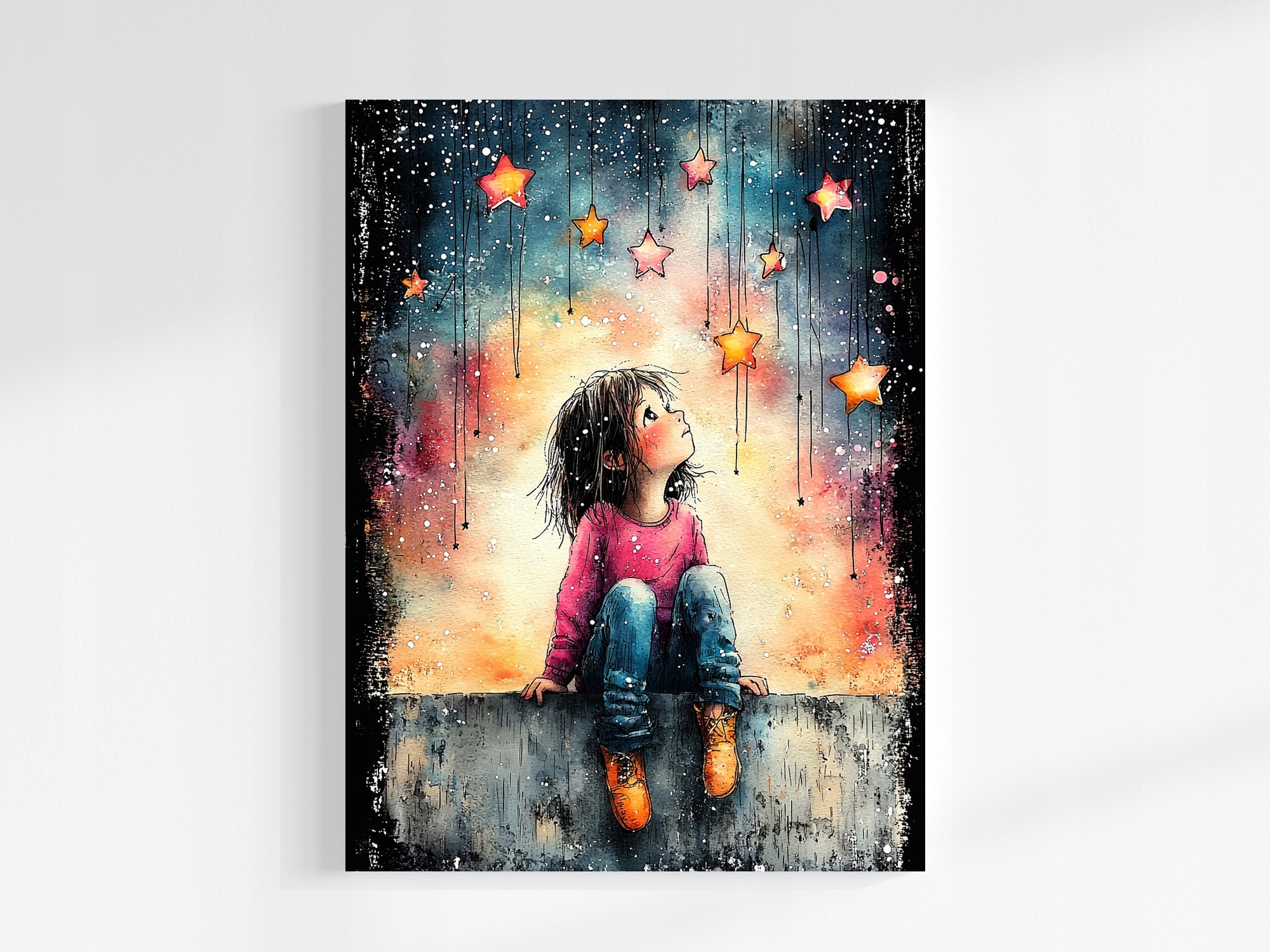 Obraz Na Plátně Canvas Dívka Nebe Hvězdy Sen Fantazie 75x100