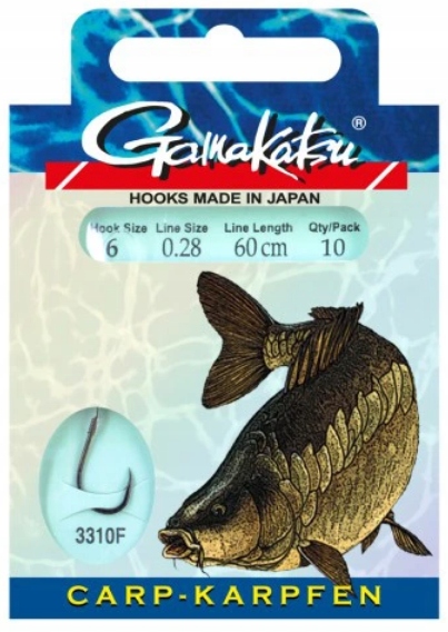 

Haczyki Wiązane Gamakatsu Carp Przypon 0,25mm 8