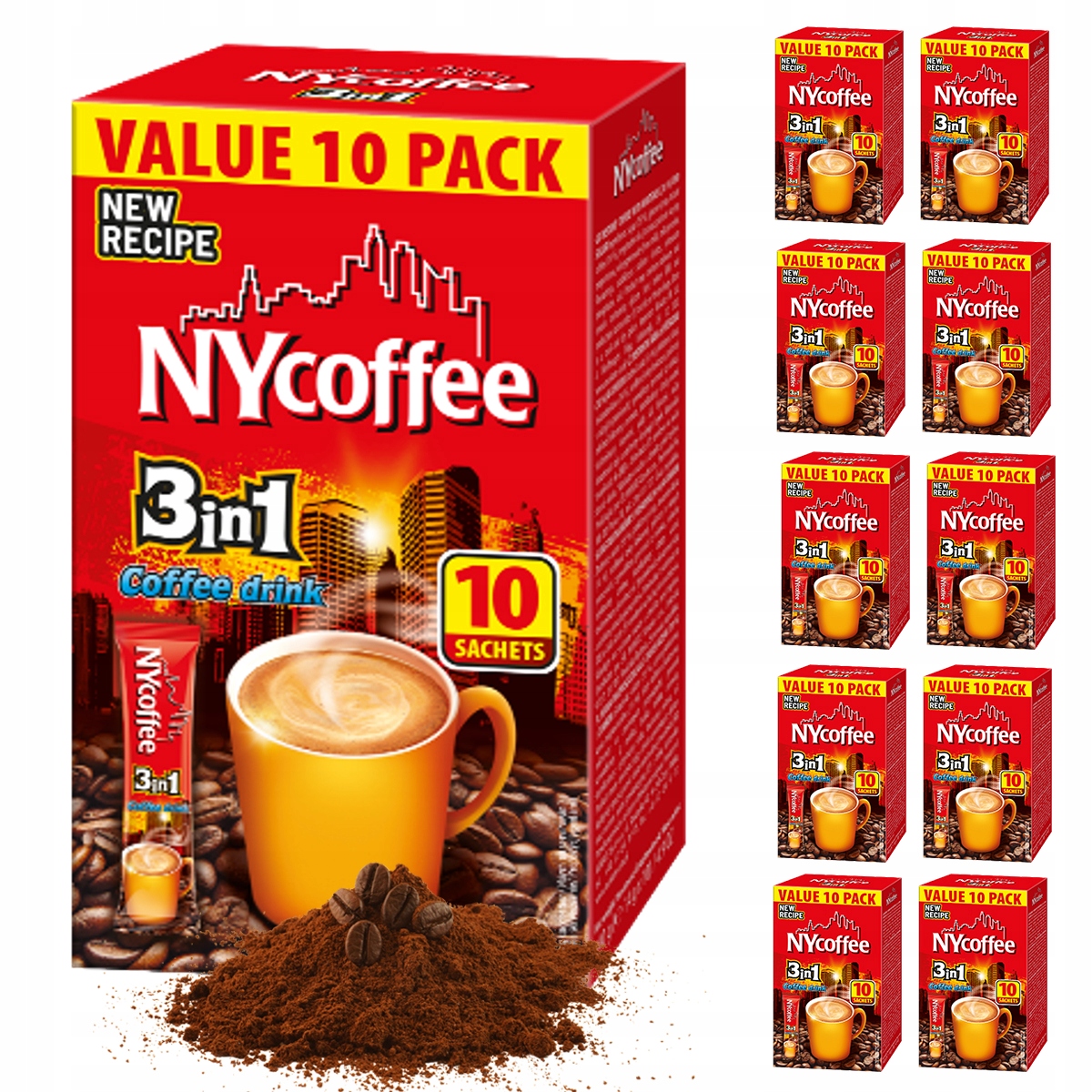 Kawa Rozpuszczalna Instant Napój Kawowy 3in1 3w1 Coffe NYcoffe 10szt