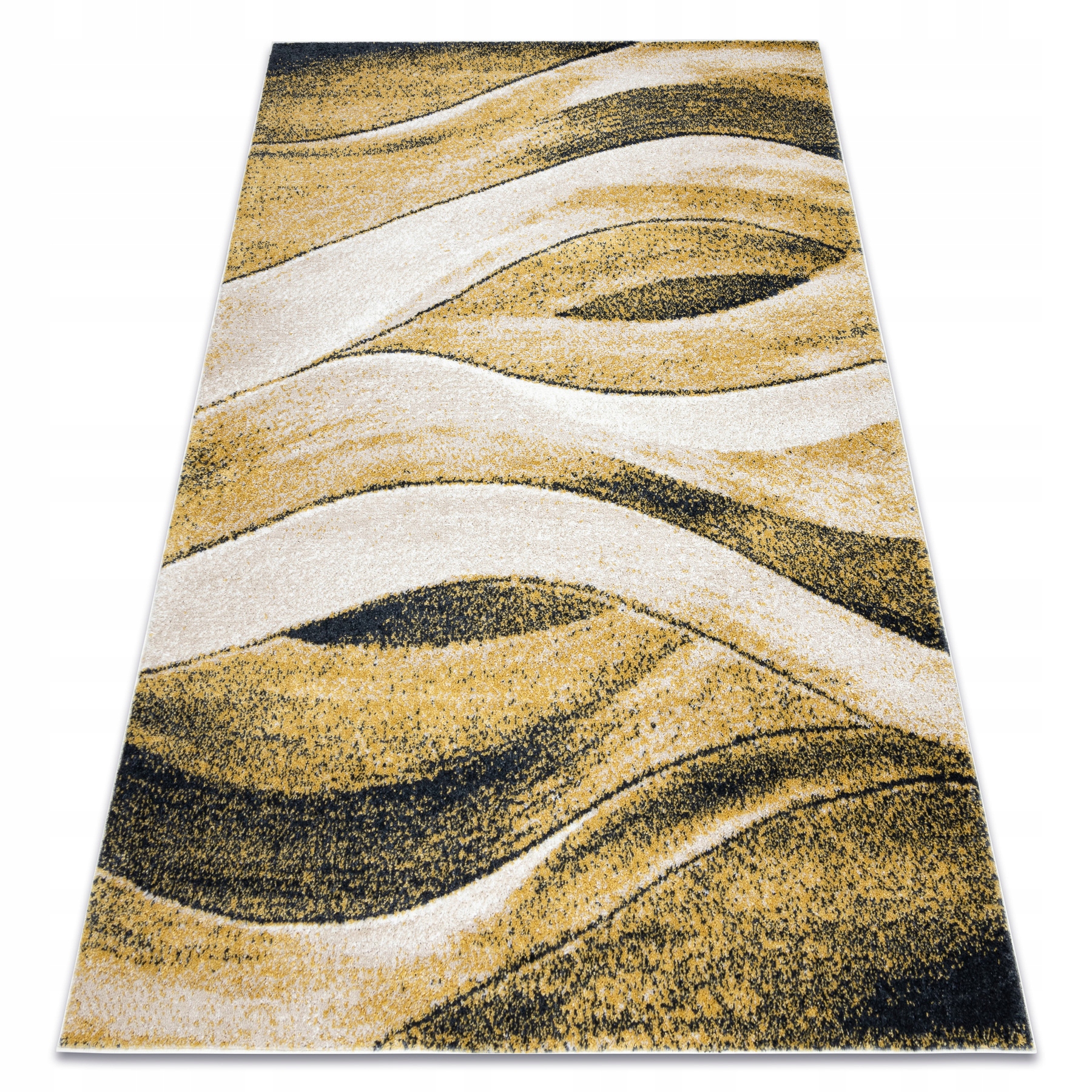 Nowoczesny Dywan Do Salonu Sypialni Fale Abstrakcyjny żółty 240x330 cm