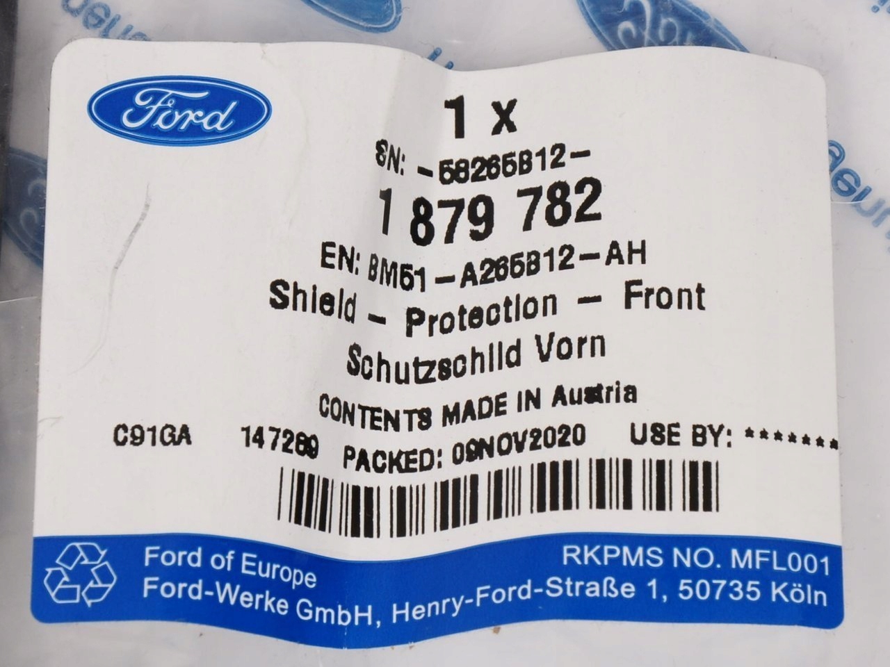 OSLONA KRAWEDZI DRZWI PRAWY PRZOD FOCUS MK3 FL Catalog number of the original 1879782