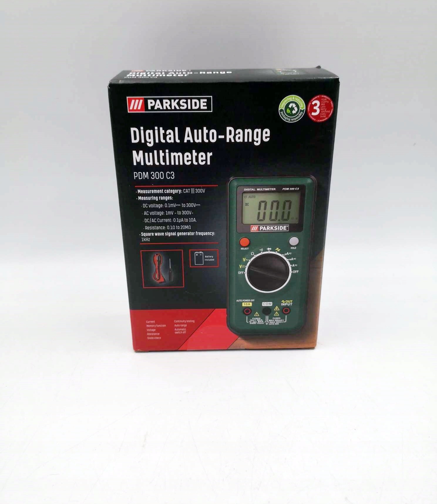 PARKSIDE PDM 300 C3 Miernik cyfrowy multimetr EAN (GTIN) 4055334767712