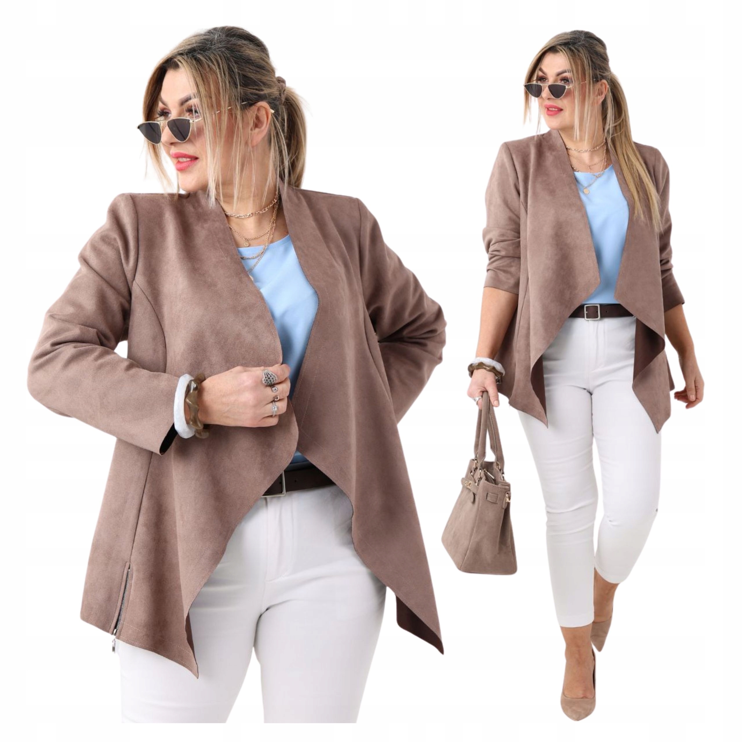 narzutka damska żakiet zamszowy Polski Producent duże rozmiary