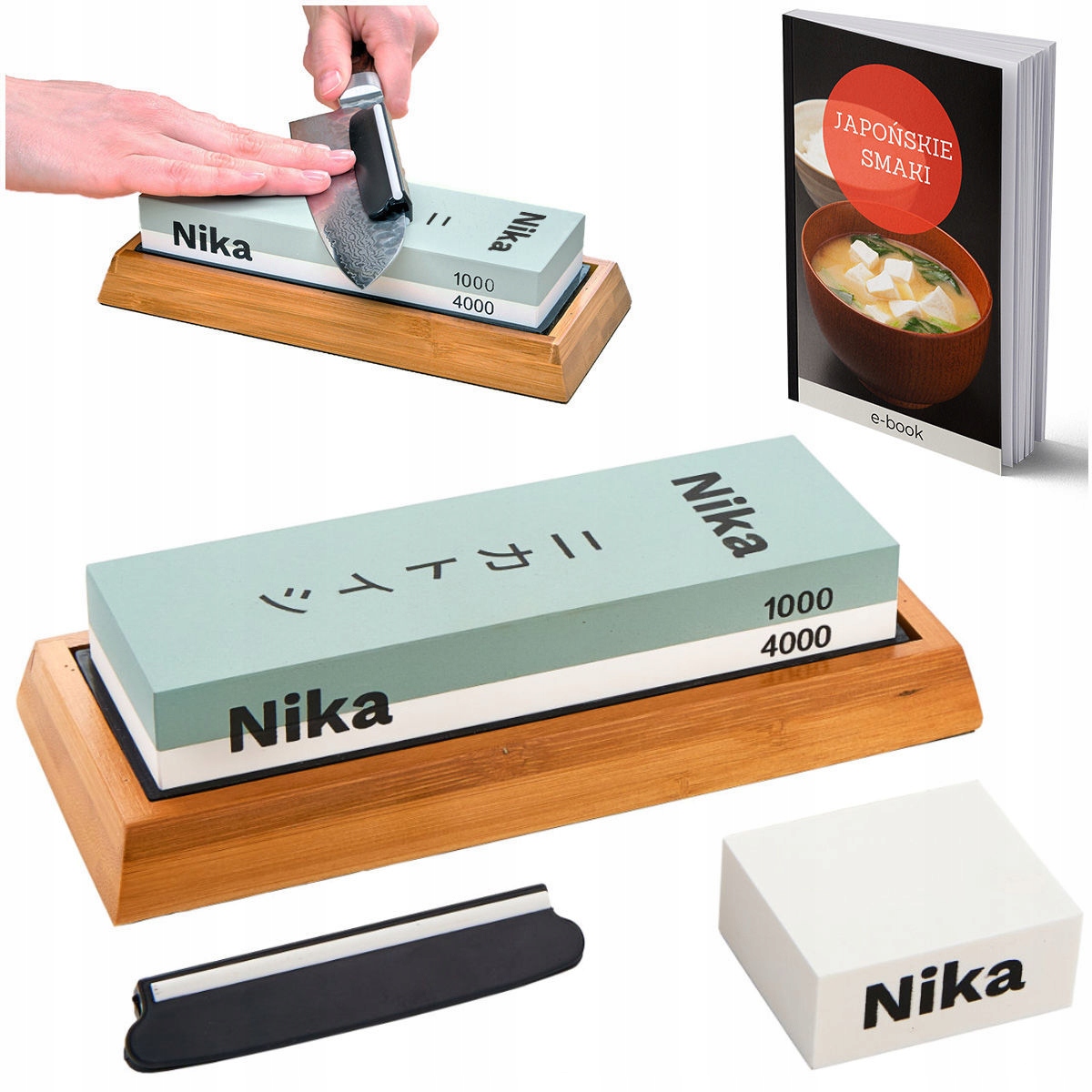 

Nika 1000/4000 Kamień dwustronny Zestaw ostrzenia