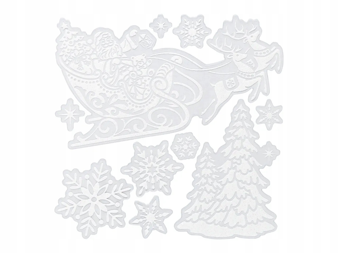 NAKLEJKI ŚWIĄTECZNE OZDOBY ŚWIĄTECZNE NA OKNO CRELANDO 10 elementów