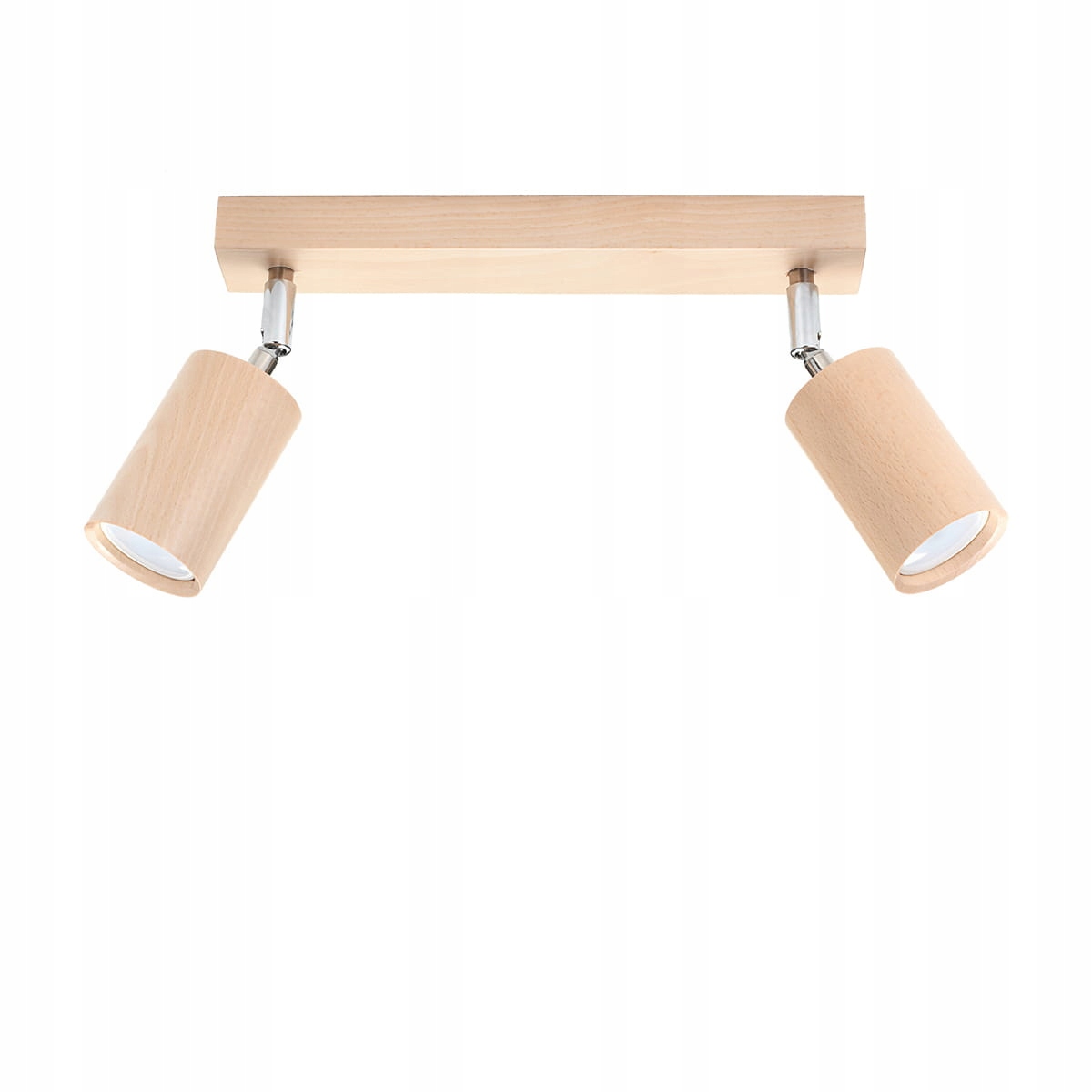 Lampa Sufitowa Sollux Lighting Drewniana 2x GU10 Regulowana Okrągła Beżowa