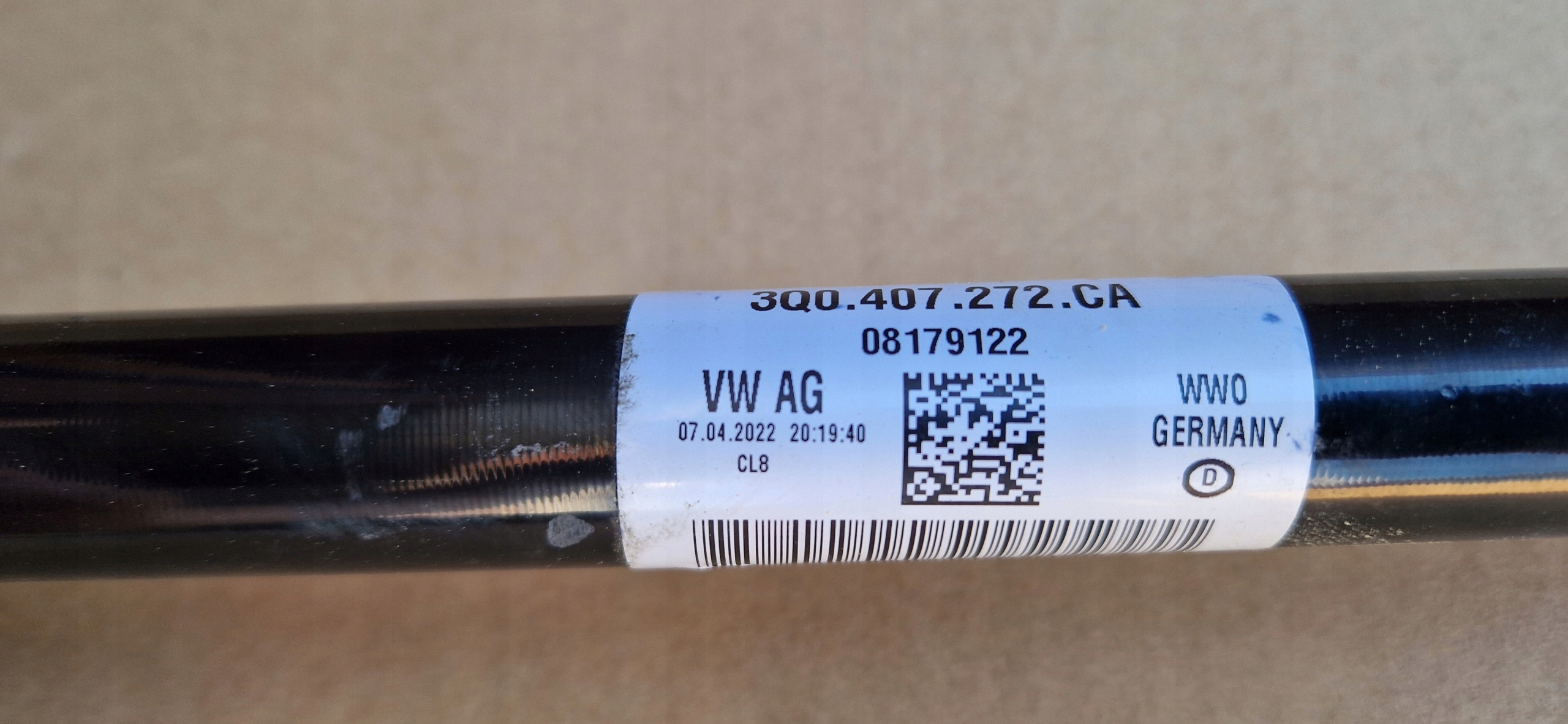 semi-axis VW AUDI SKODA 3Q0407272CA original new
