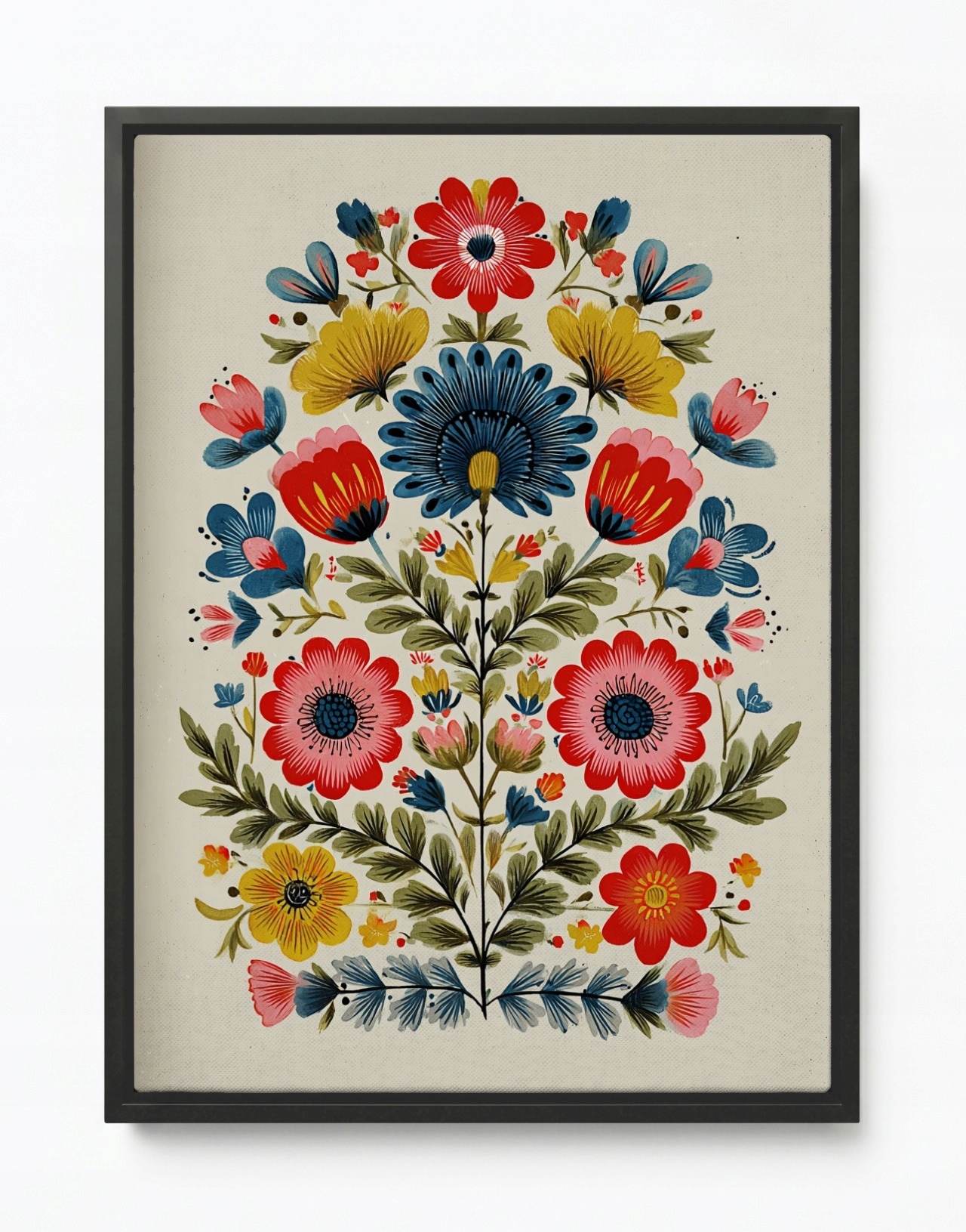 Obraz Rám Americká Krabička Grafika Květiny Vintage Etno Scandi Folk 60x80