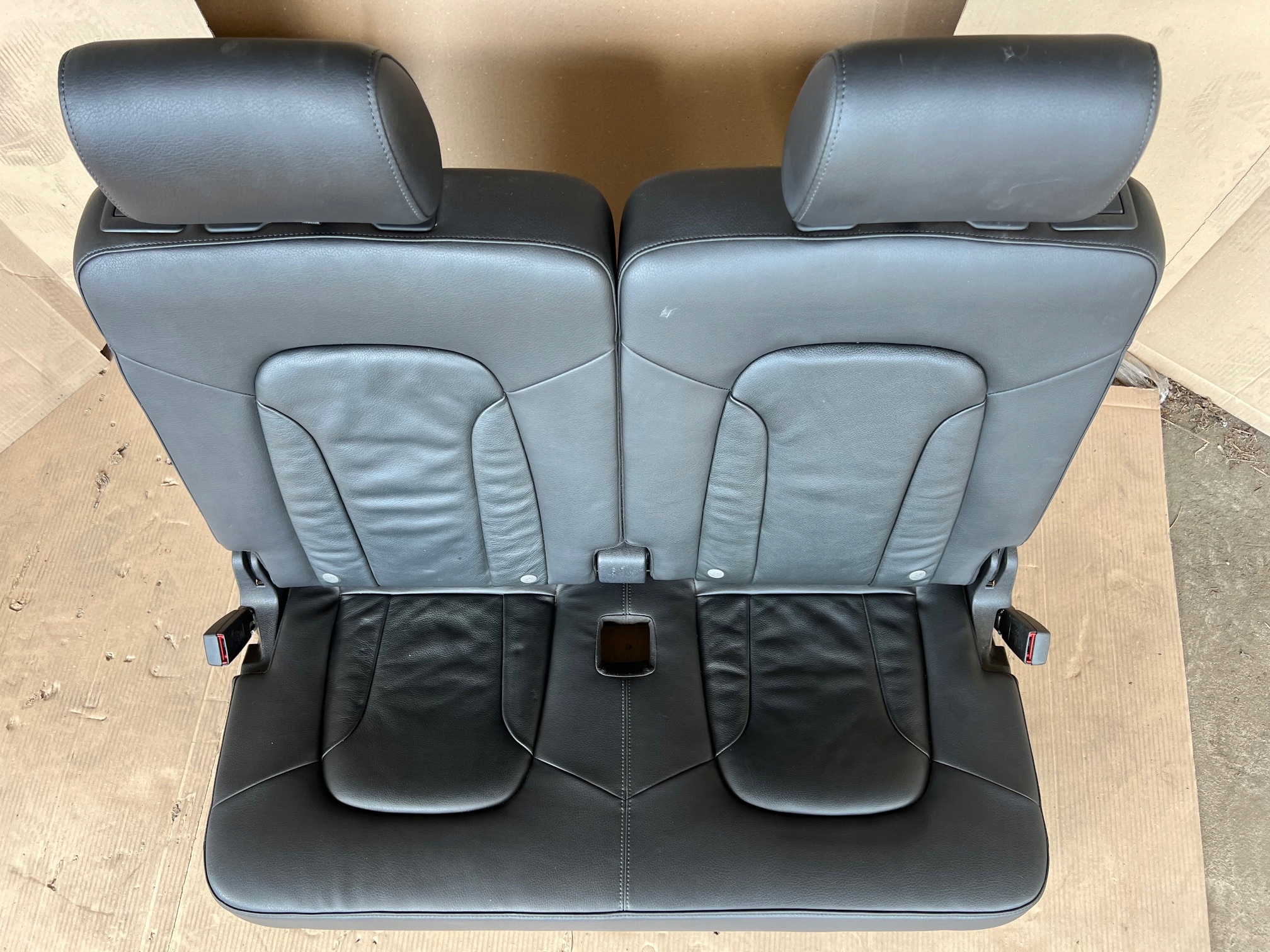 AUDI Q7 4L Sitz III 3 RZAD Leder schwarze SUPER STAN