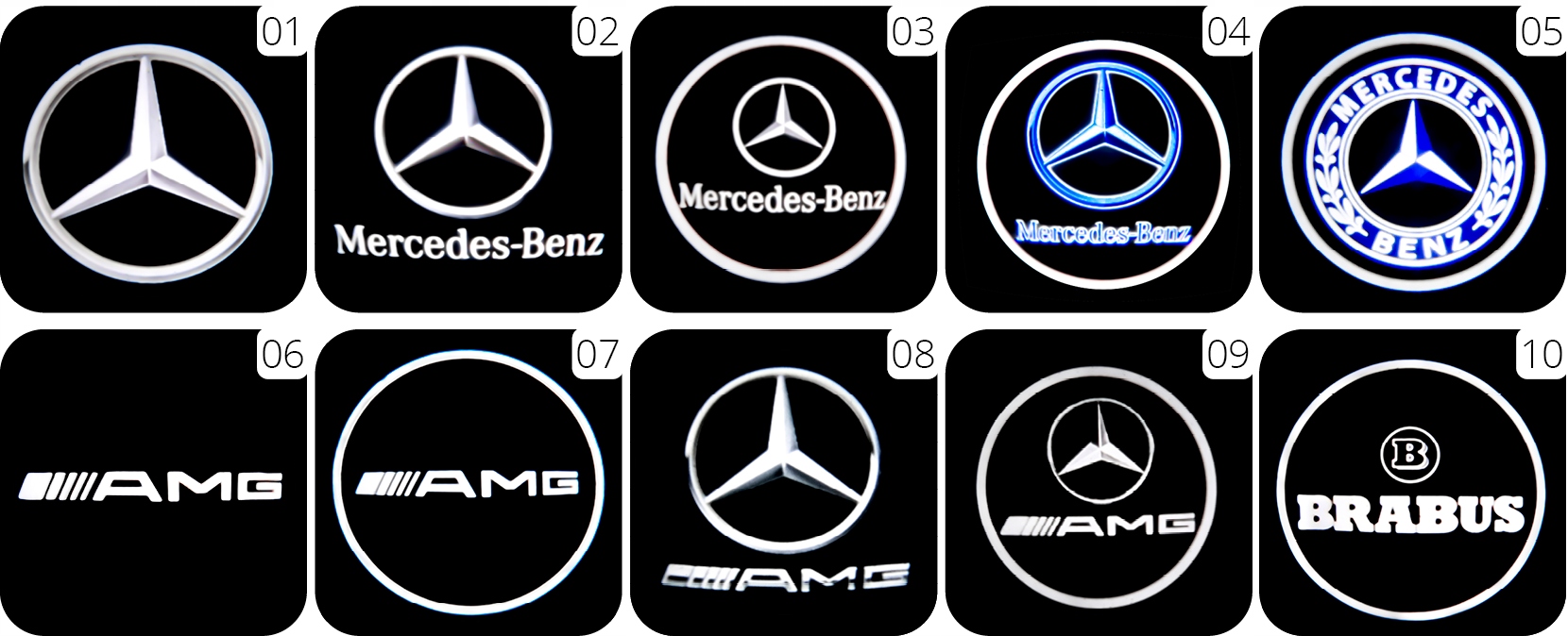 ZESTAW 2x LAMPKA LED PROJEKTOR DO DRZWI MERCEDES BENZ EQA EQB EQC GL X166 Numer katalogowy producenta A007 Mercedes