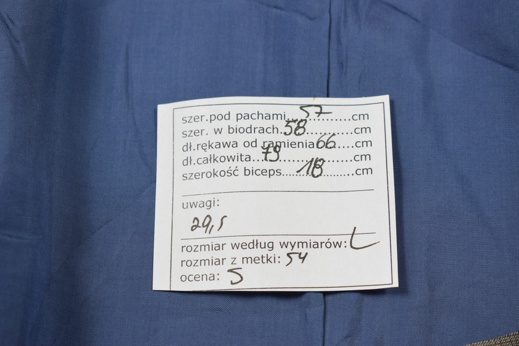 R11 A20 MARYNARKA MĘSKA BENVENUTO L Materiał dominujący bawełna