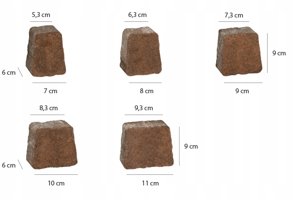PICCOLA gr.6cm kostka brukowa colormix melanż Waga 3 kg