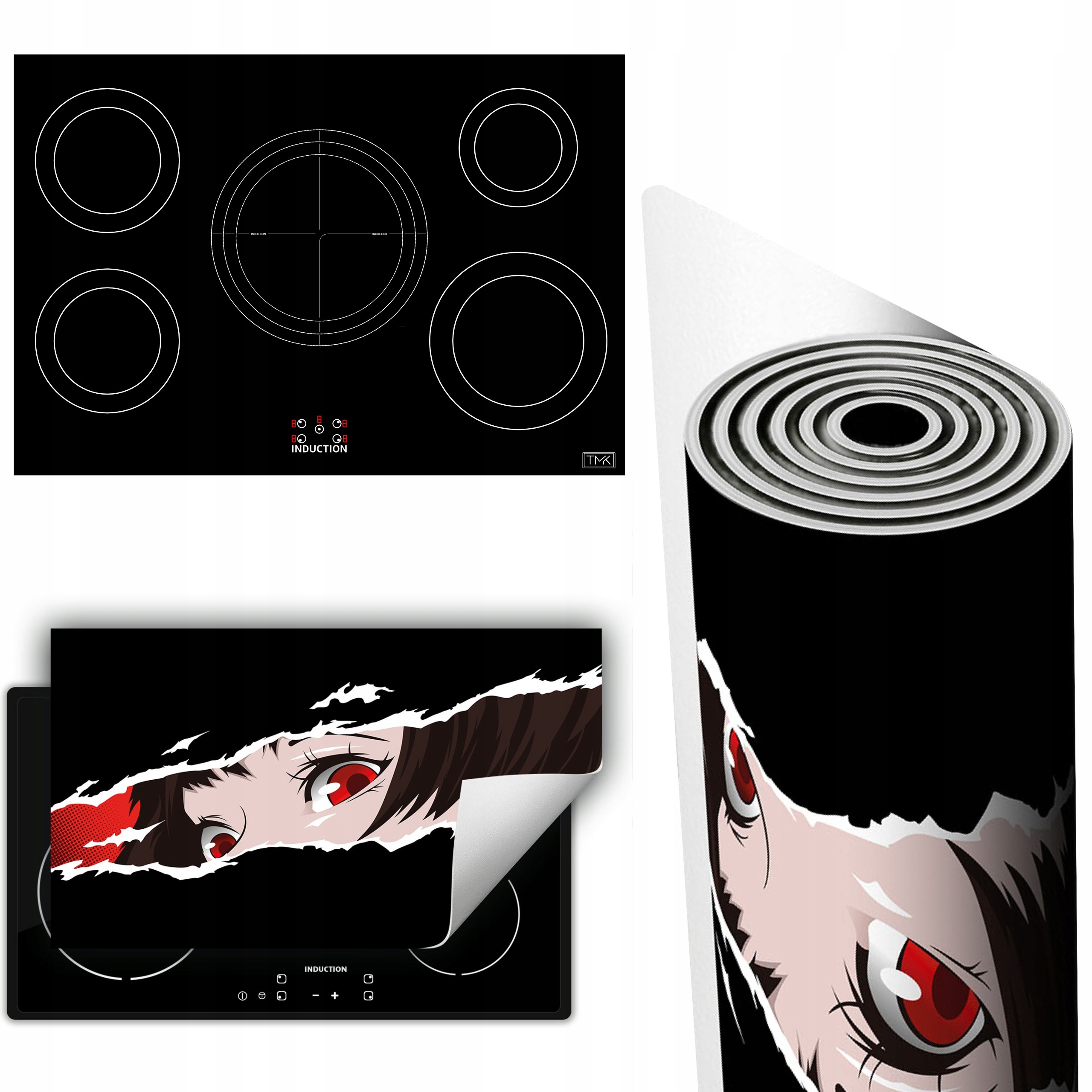 Vinylová Podložka Ochrana Kuchyňské Desky 90x52 černá anime