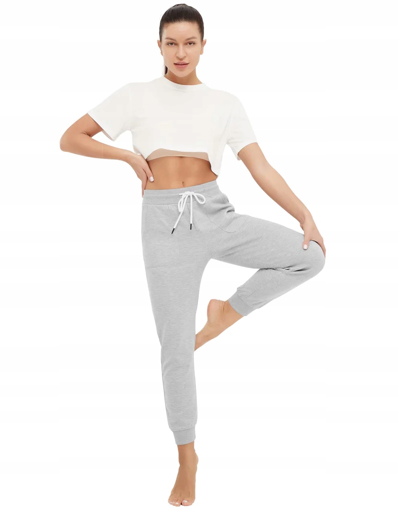 DAMSKIE SPODNIE DRESOWE SZARE Rozmiar L Rozmiar L