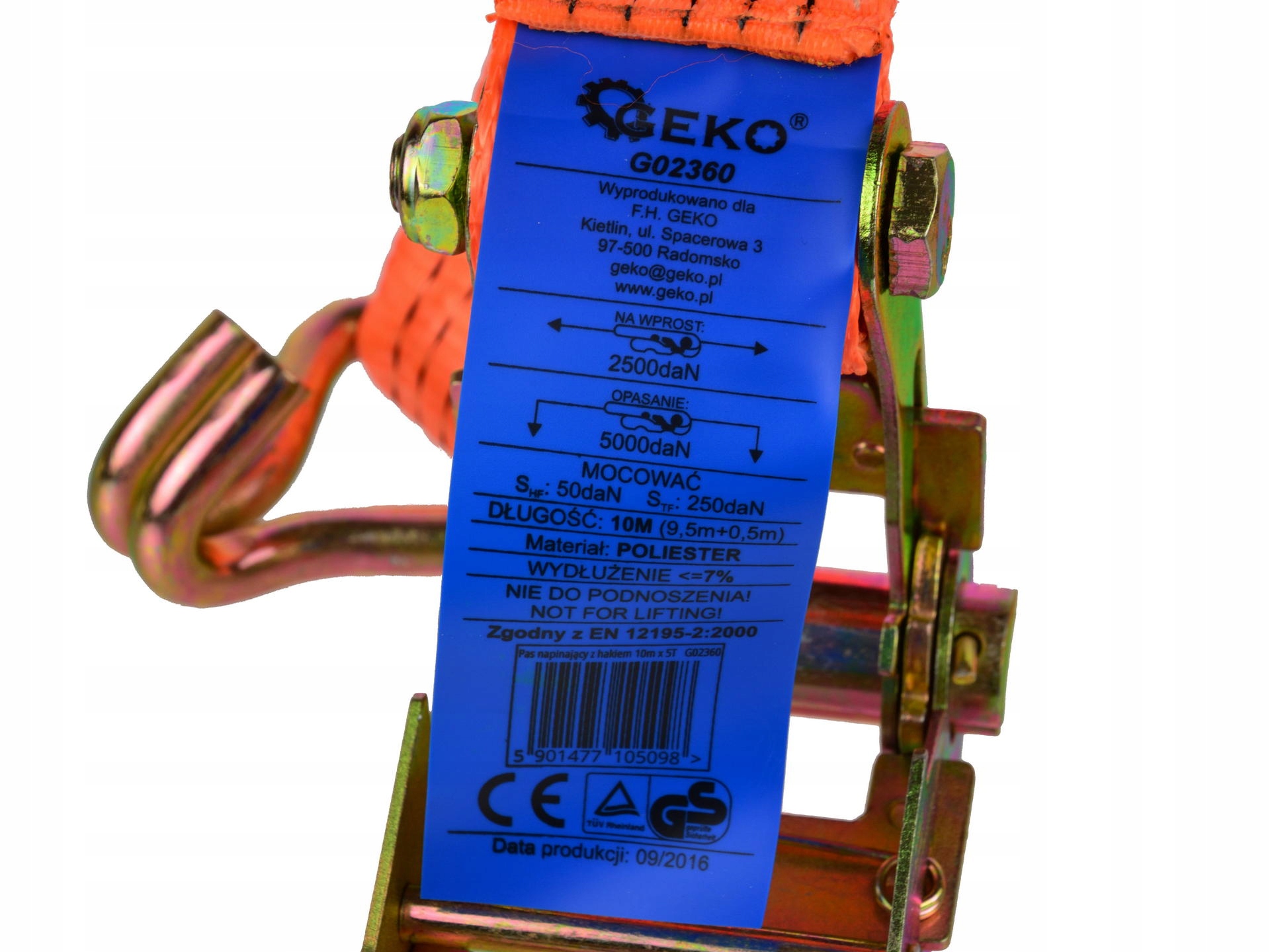 Pas napinający transportowy 10M/5T/50MM ściągający EAN (GTIN) 5901477105098