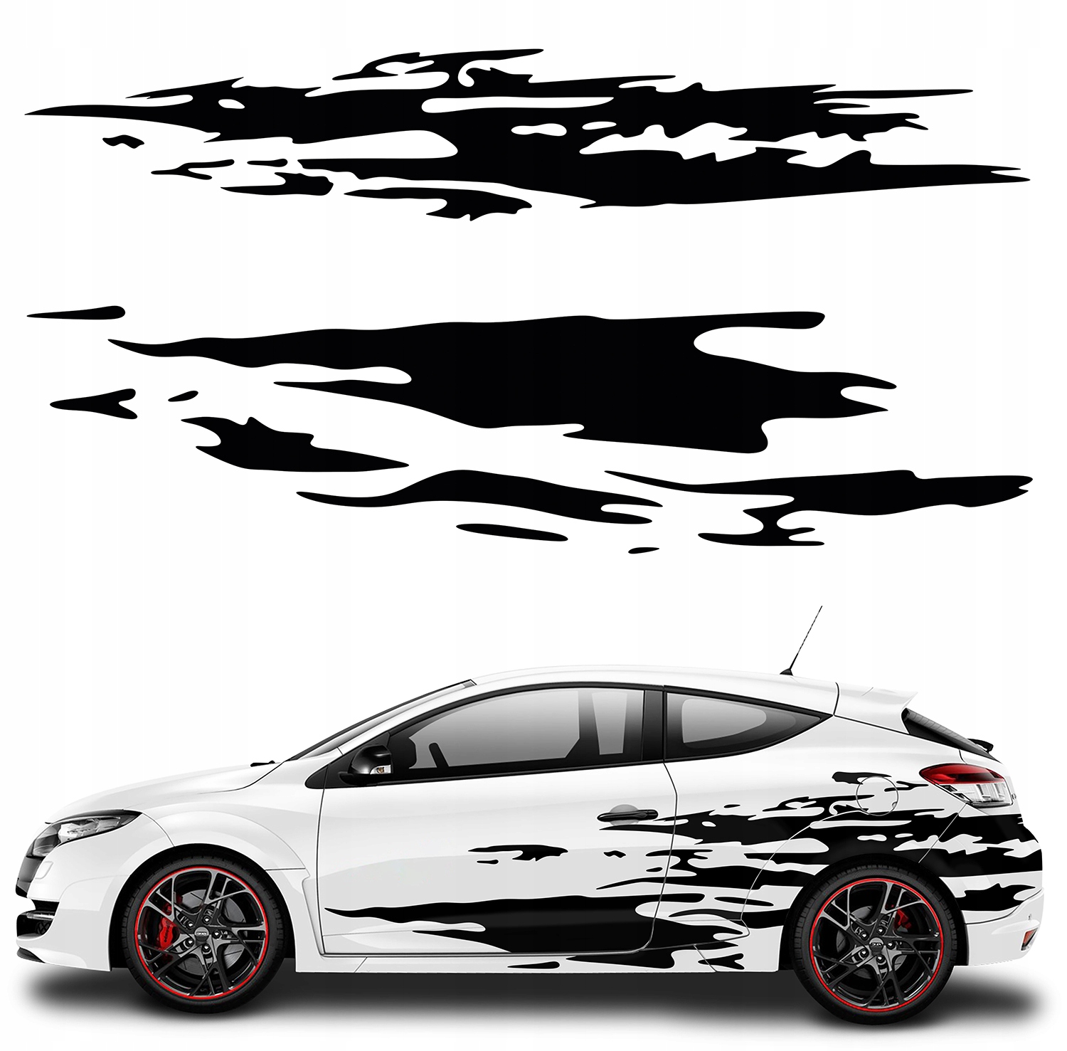 NAKLEJKI na Auto MOTYW SZARPANY 4 arkusze KOLORY