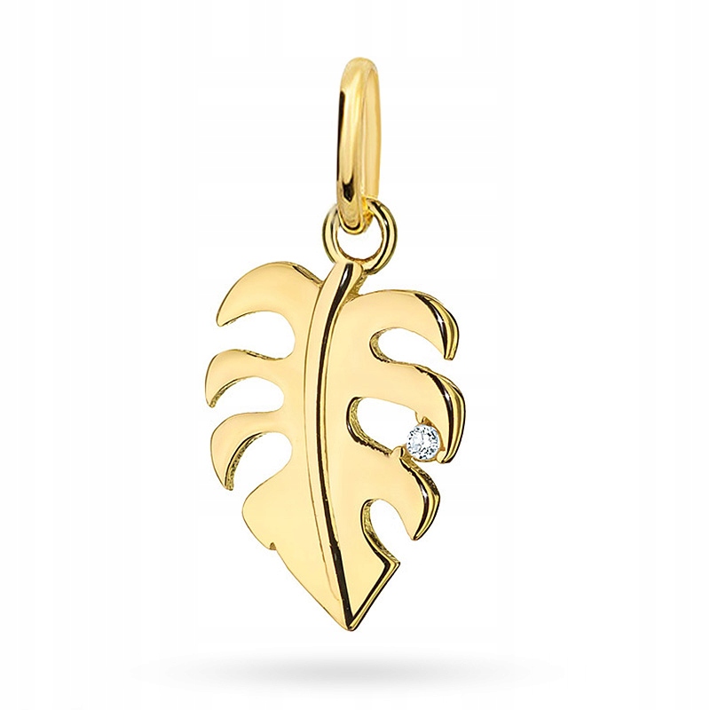 Zlatý Přívěsek pr. 585 List Monstery se Zirkonem