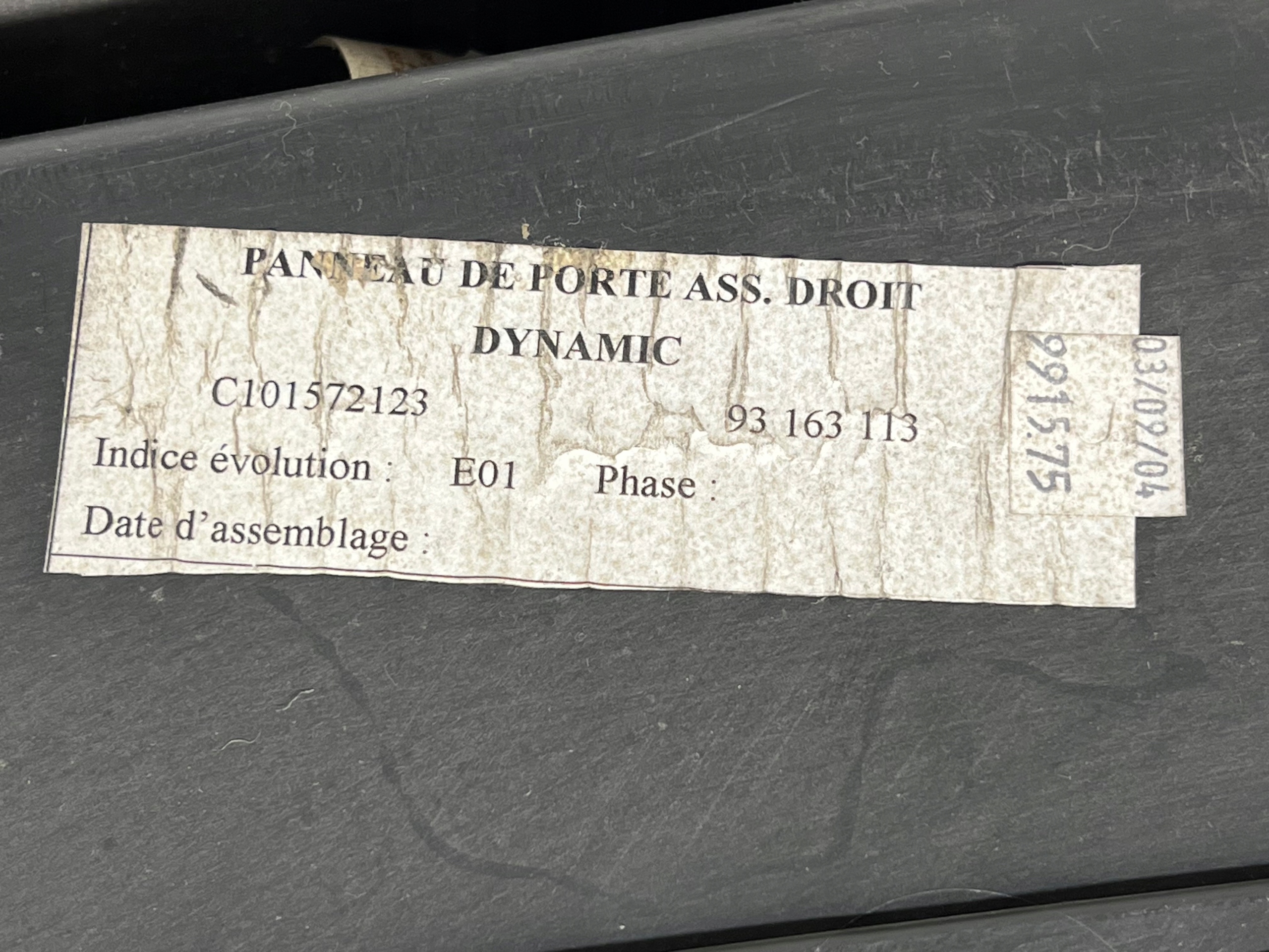 OPEL TIGRA B side upholstery door right front 3D 93163113