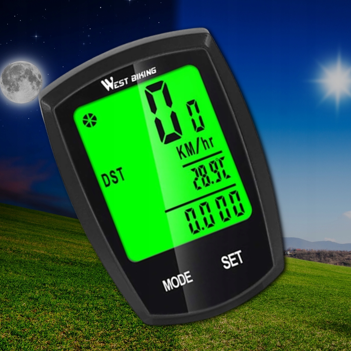 LICZNIK BEZPREWODOWY ROWEROWY na rower TERMOMETR TRYB NOCNY PODŚWIETLANY Rodzaj bezprzewodowy