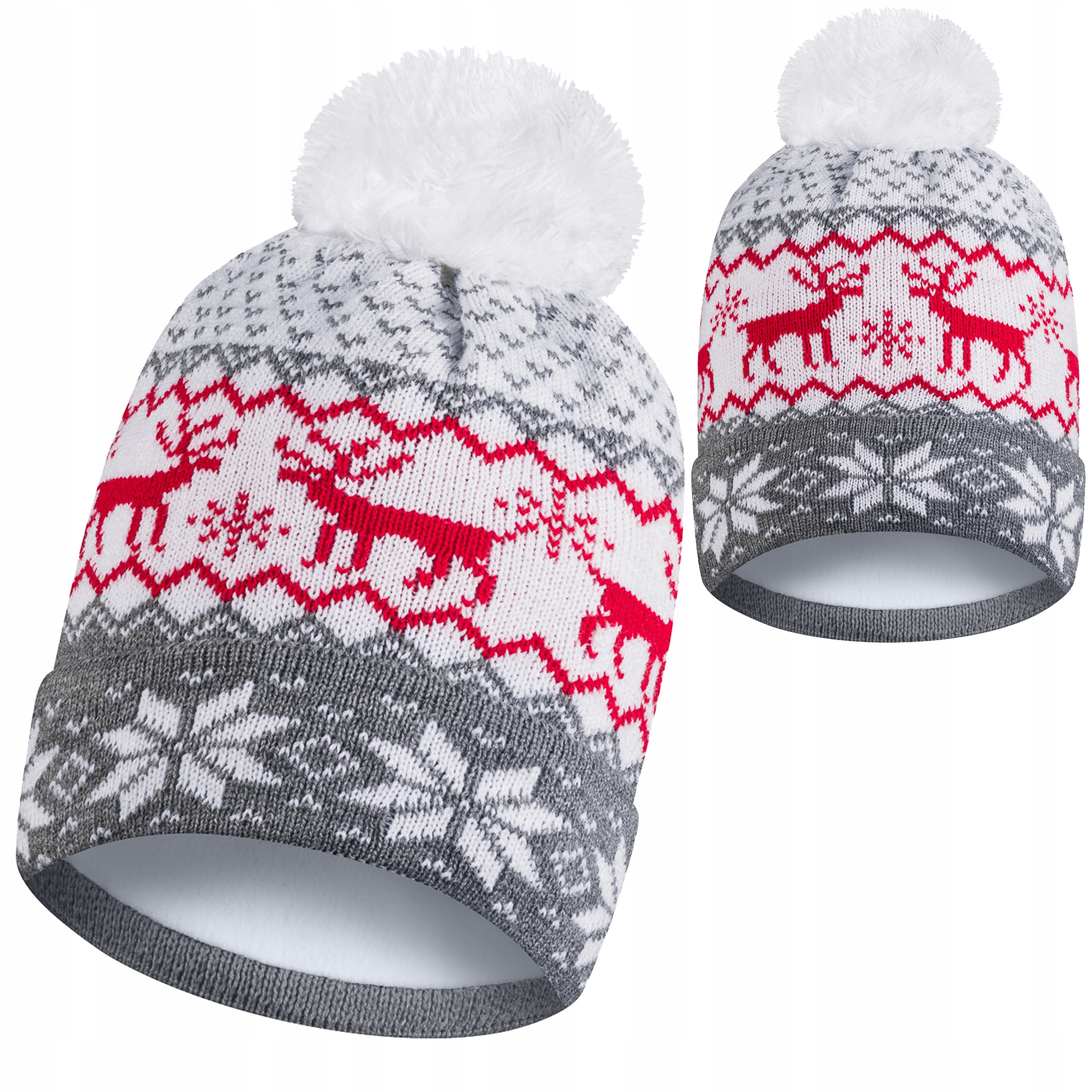 

Czapka zimowa j.szary z pomponem polar termoaktywn