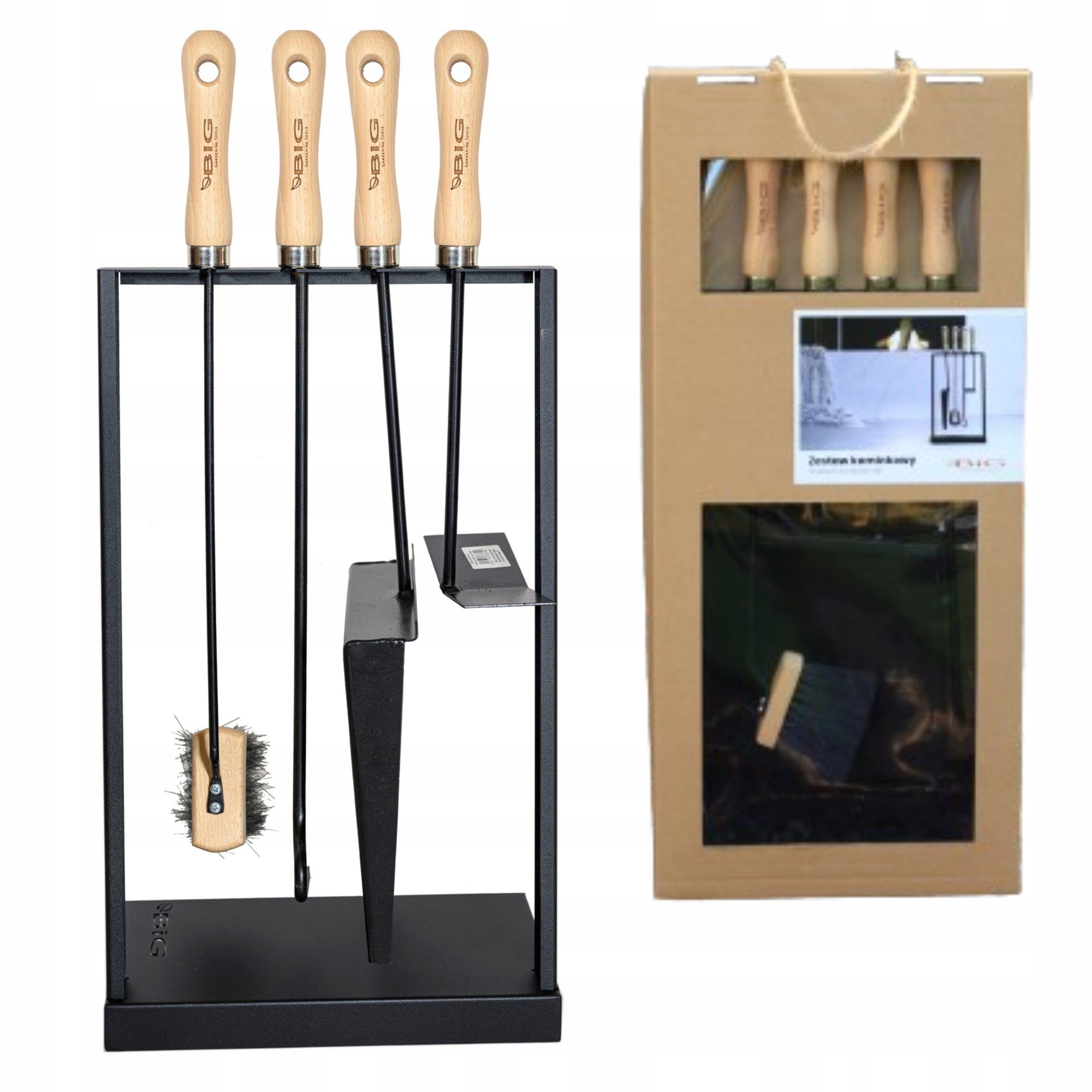 Krbový set Šuplík na popol, pohrabáč, kefa, škrabka