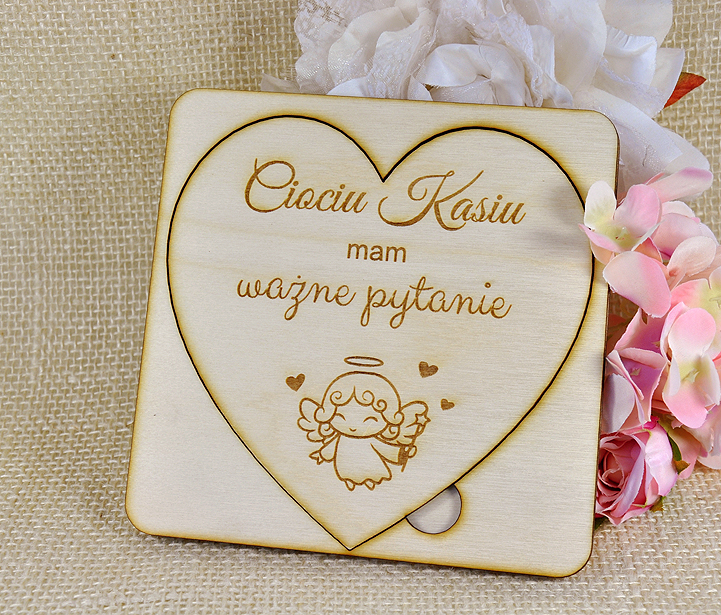 ZOSTANIESZ CHRZESTNĄ PYTANIE PROŚBA CIOCIU WUJKU Wysokość produktu 14 cm