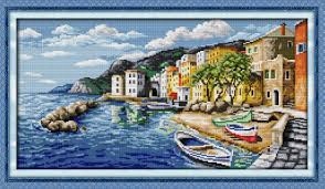 Křížková výšivka počítaná sada (kanva, mulina)