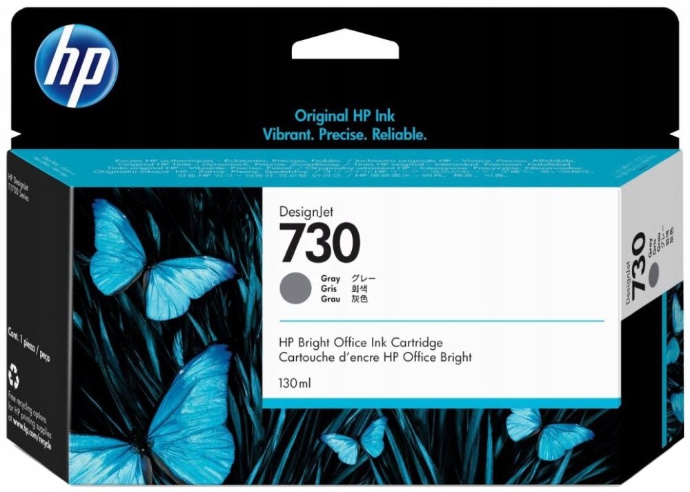 Hp originální ink P2V66A, Hp 730, šedá, 130ml