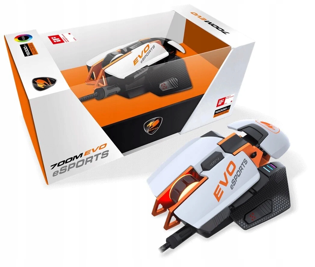 COUGAR Mysz Gamingowa 700M Evo eSports, USB, RGB, Biała — 9