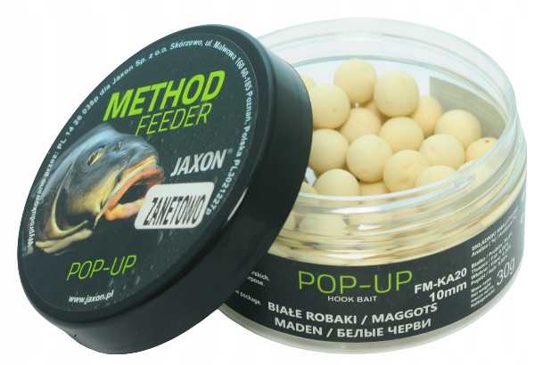 Biały Robak Kulki Pop-up Jaxon Method Feeder 10 mm