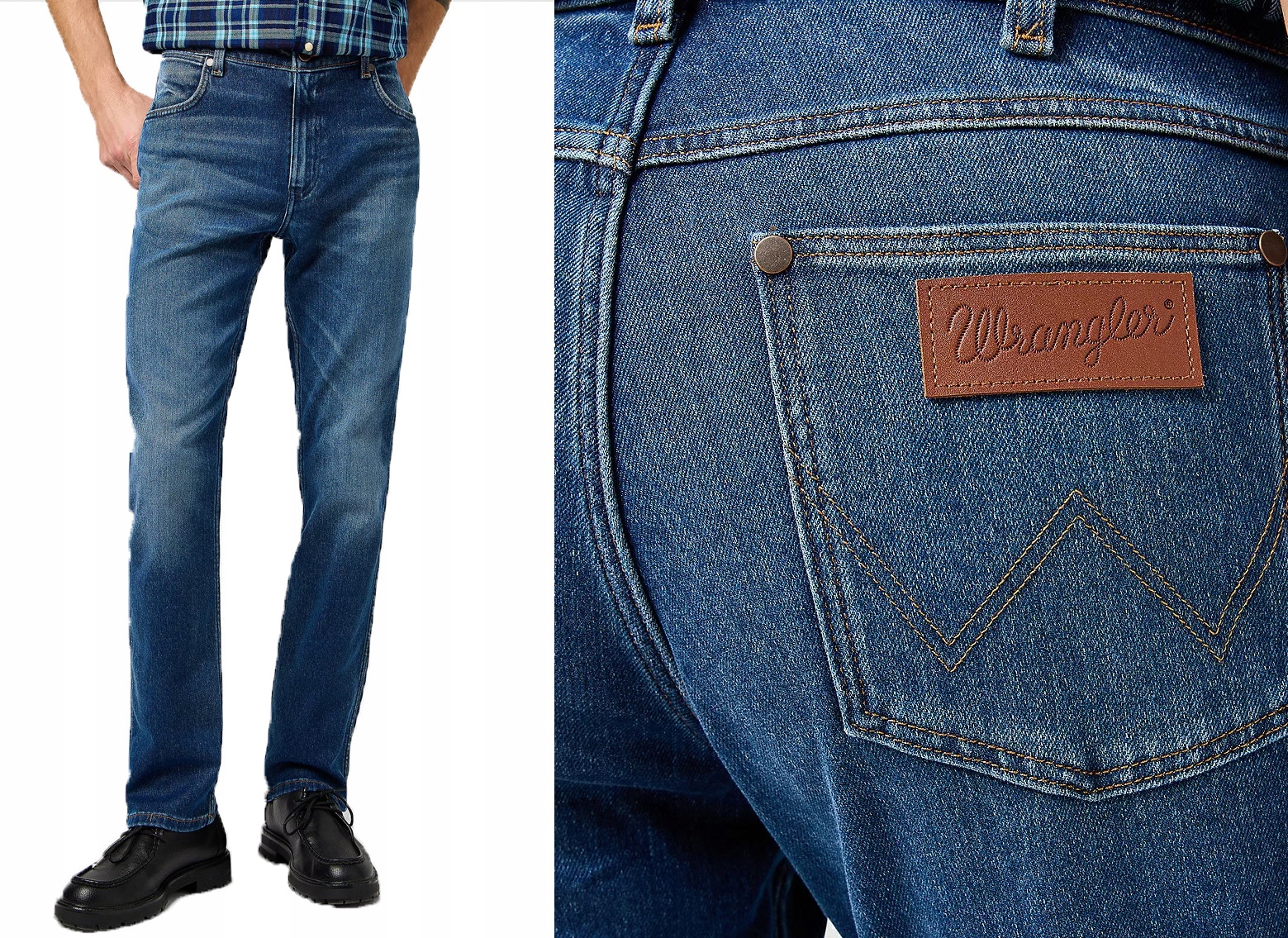 Wrangler Greensboro pánské jednoduché džínové kalhoty Denim Dusk W36 L32