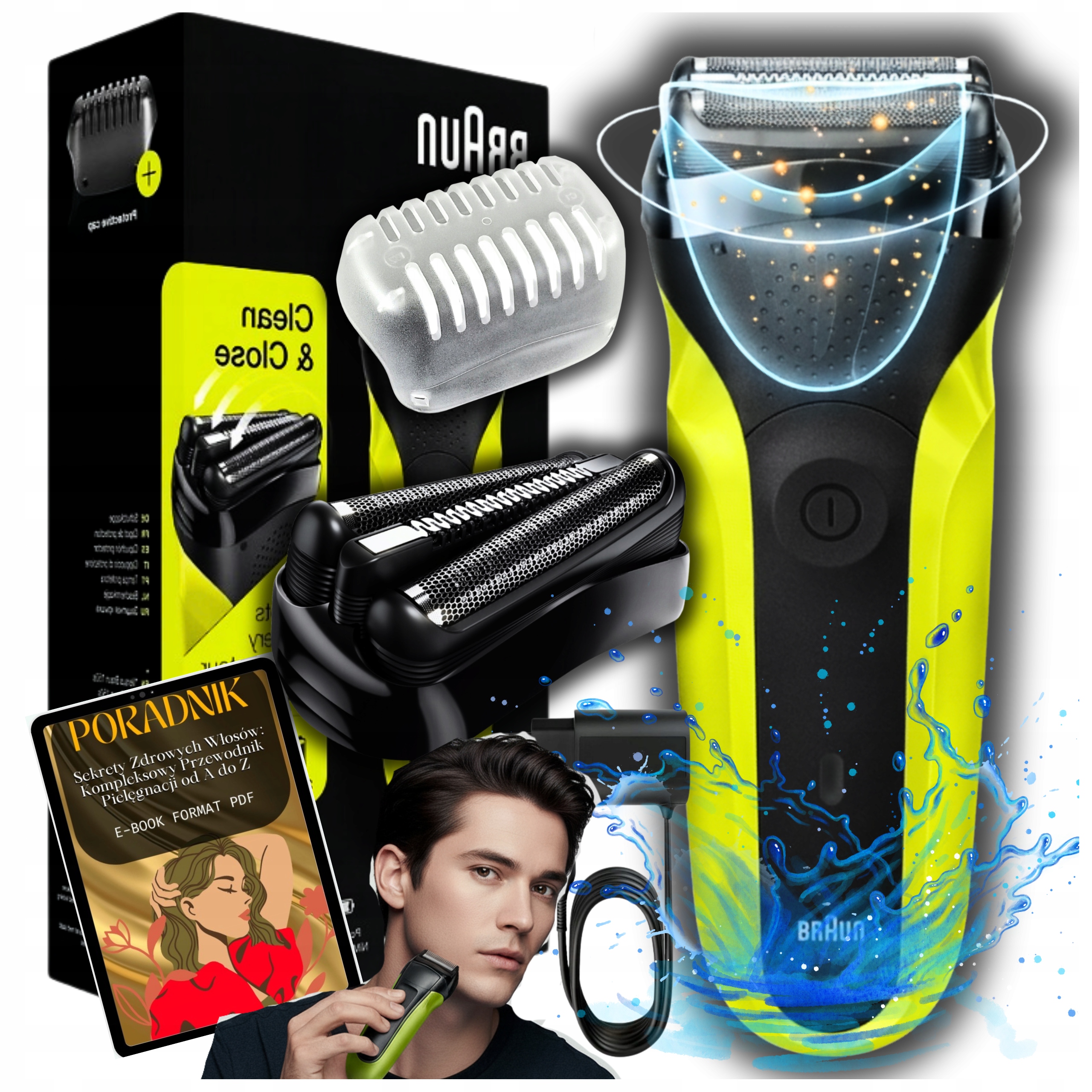 Elektryczna Golarka Braun Maszynka Do Golenia Brody Zarostu Twarzy Męska