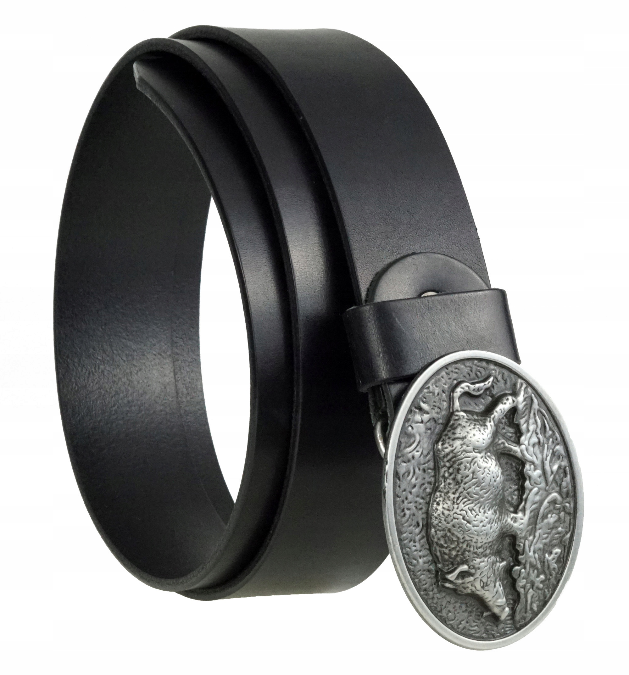 

Pasek Do Spodni 4CM Skórzany Czarny Dzik 110