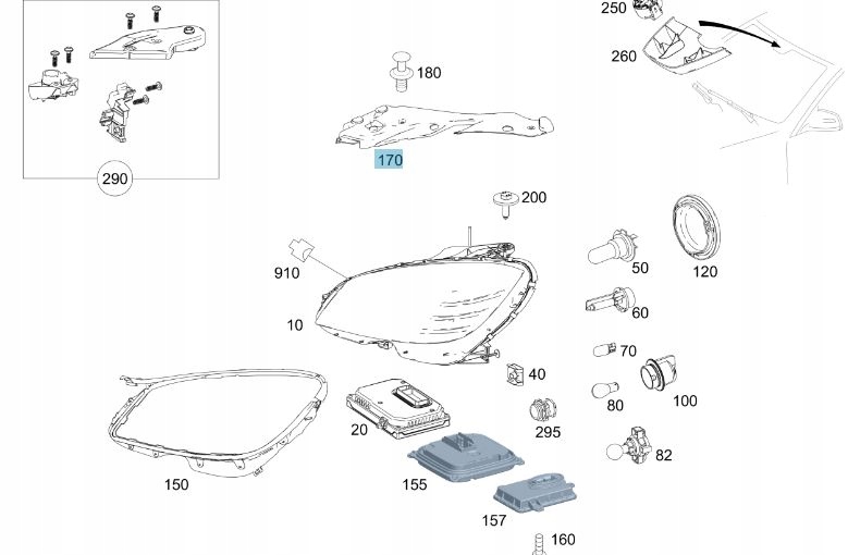 OSŁONA NAKŁADKA LAMPY Mercedes C-KLASA W204 LEWA Typ samochodu Samochody osobowe