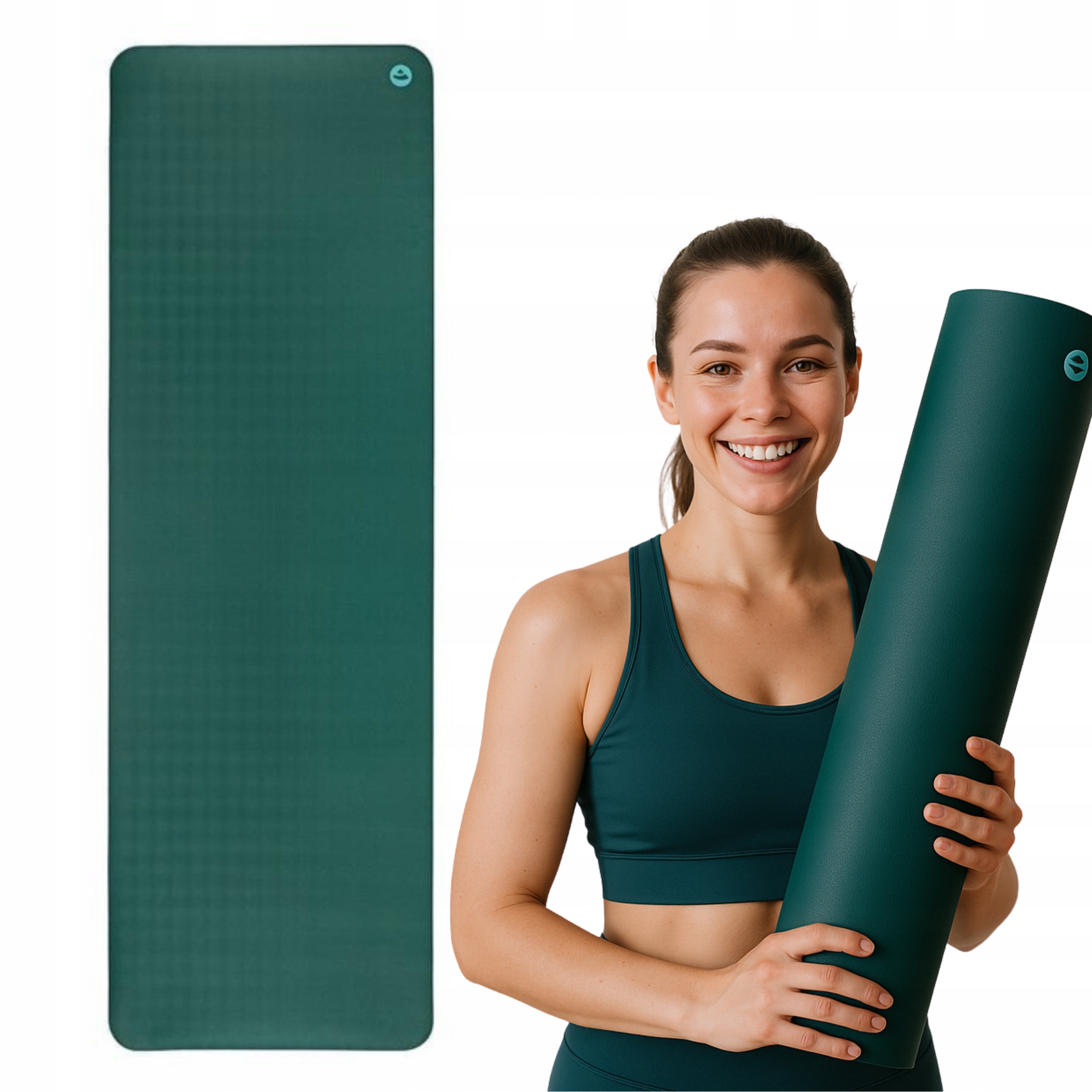 Mata do ćwiczeń jogi kauczukowa Bodhi EcoPro 4mm miętowy antypoślizgowa