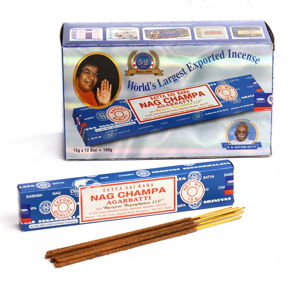 

Naturalne Kadzidło Satya Nag Champa Opakowanie 15G