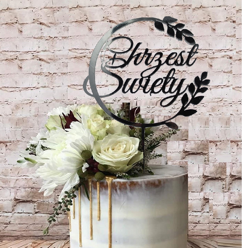 TOPPER SREBRNY dekoracja na tort CHRZEST Rodzaj ozdoby niejadalne