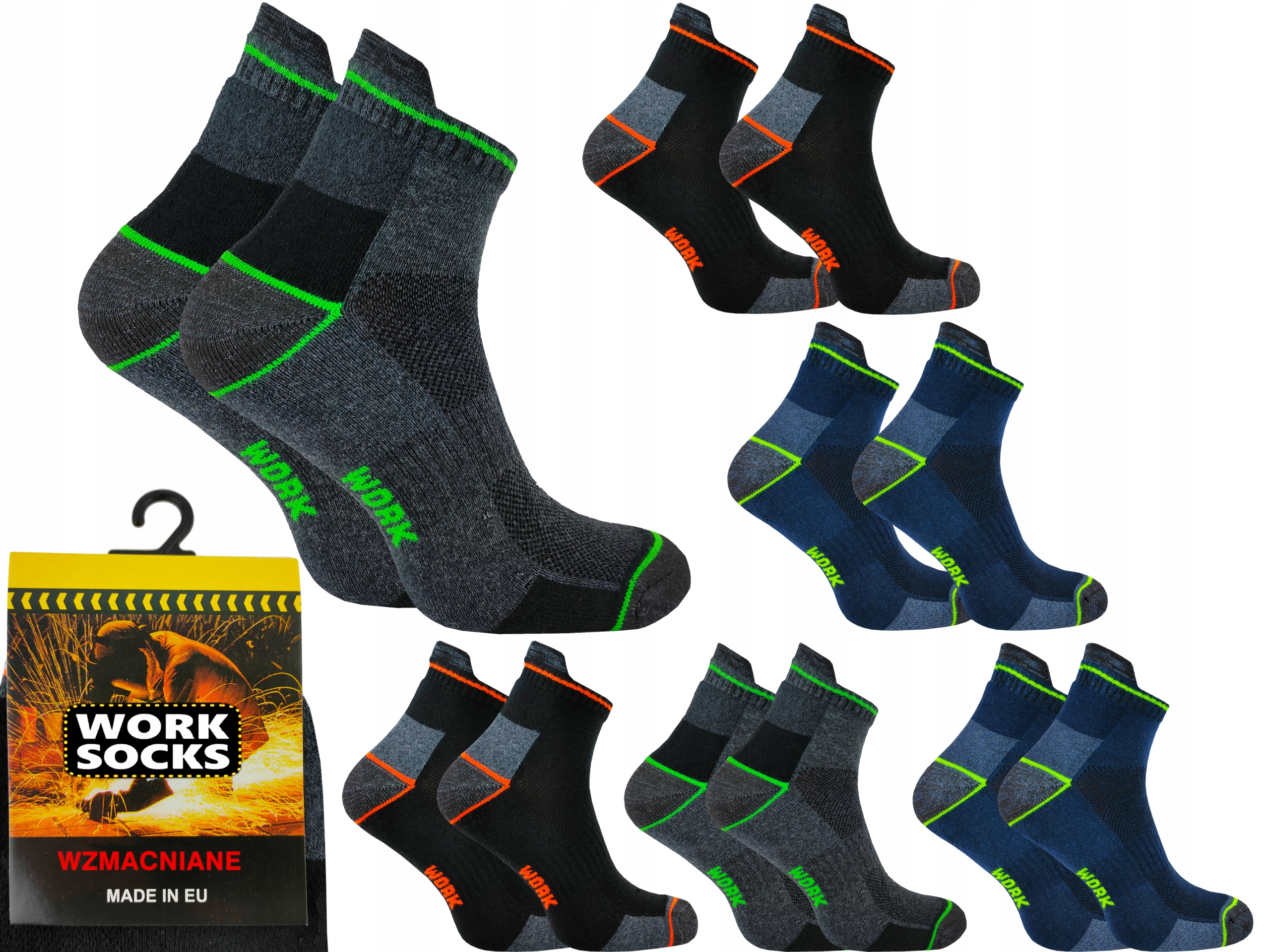 

6 Par Skarpety Robocze Work Mocne Antybaktryjne