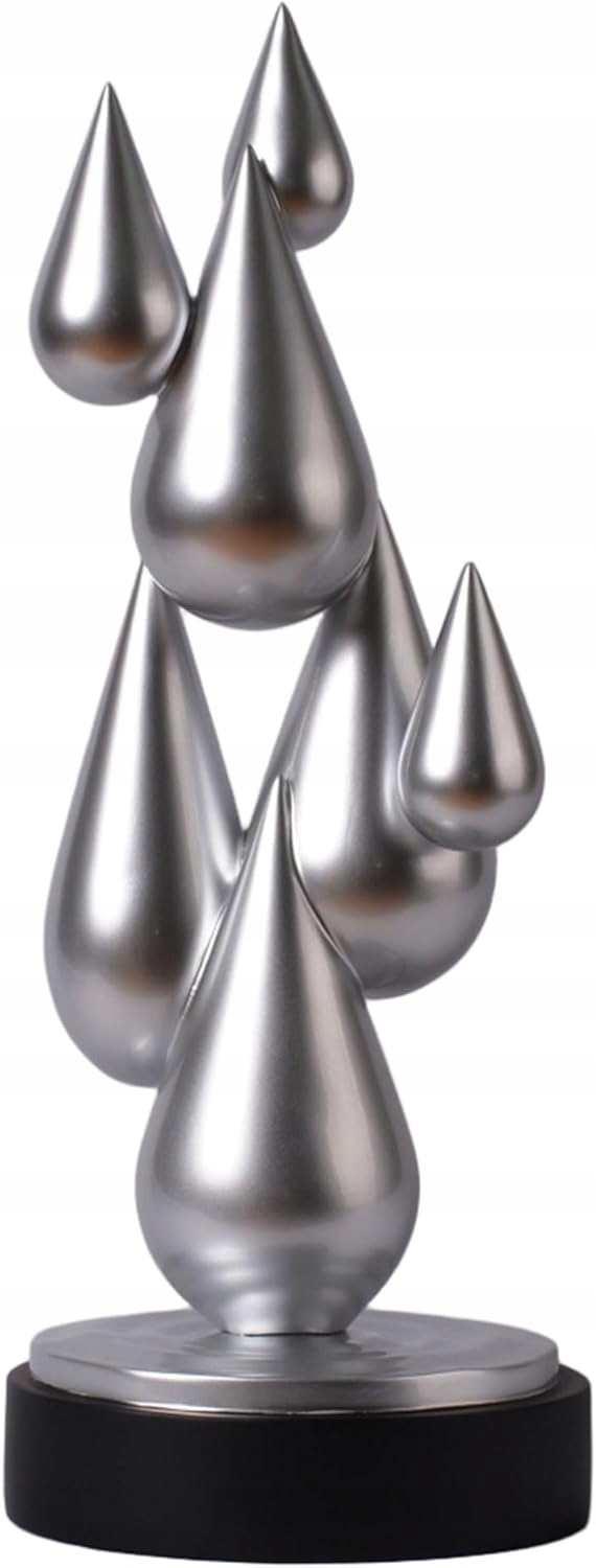 Moderná dekoratívna socha 44 cm – abstraktná Art Deco strieborno-čierna