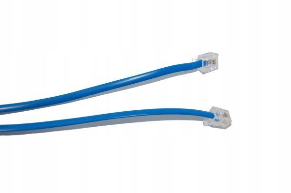 Kabel telefoniczny modularny RJ14(6p4c) wtyk/wtyk niebieski, 10m