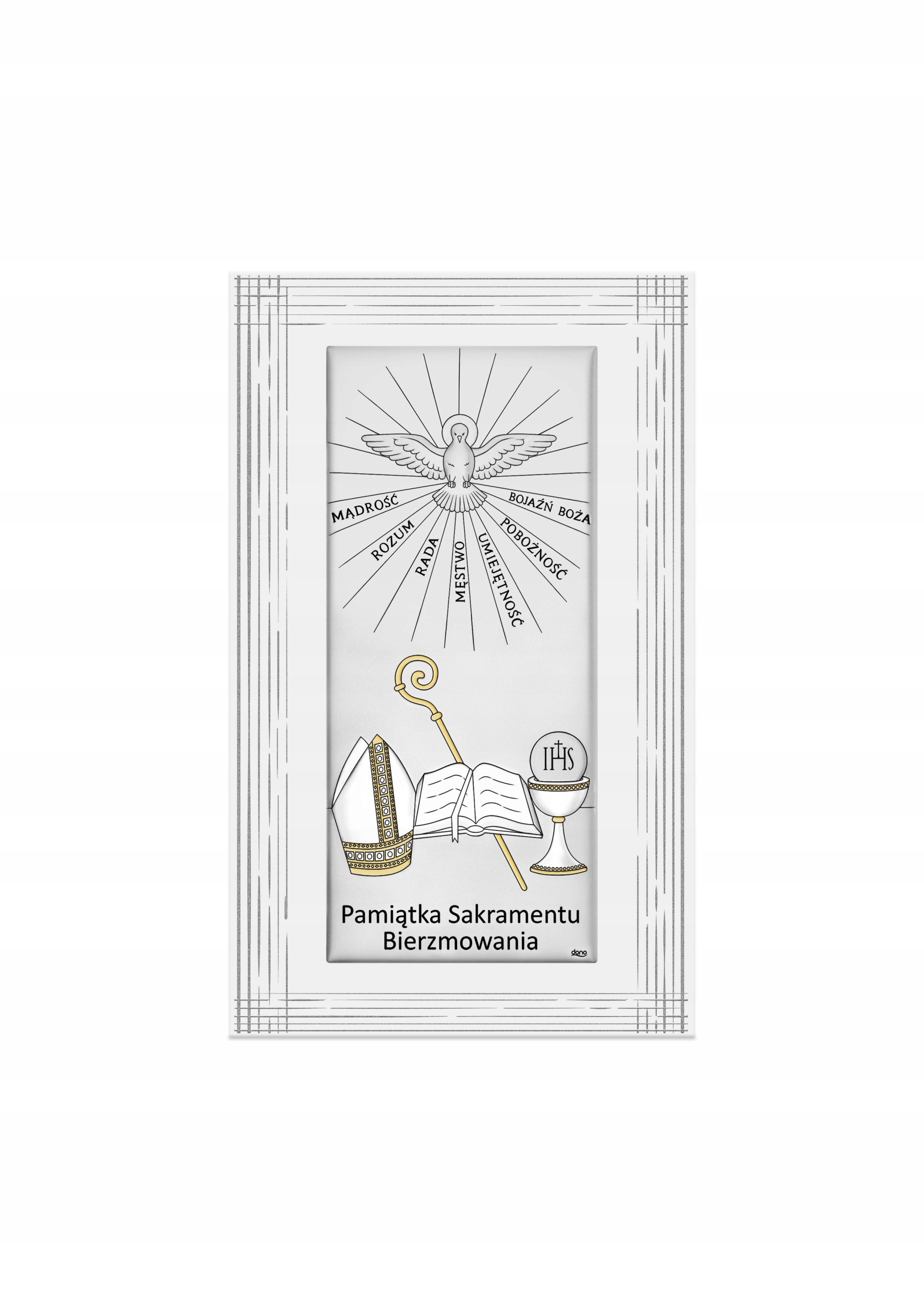 Zlacený obrázek Památka svátosti biřmování DS219F/2C Gravírování bonus