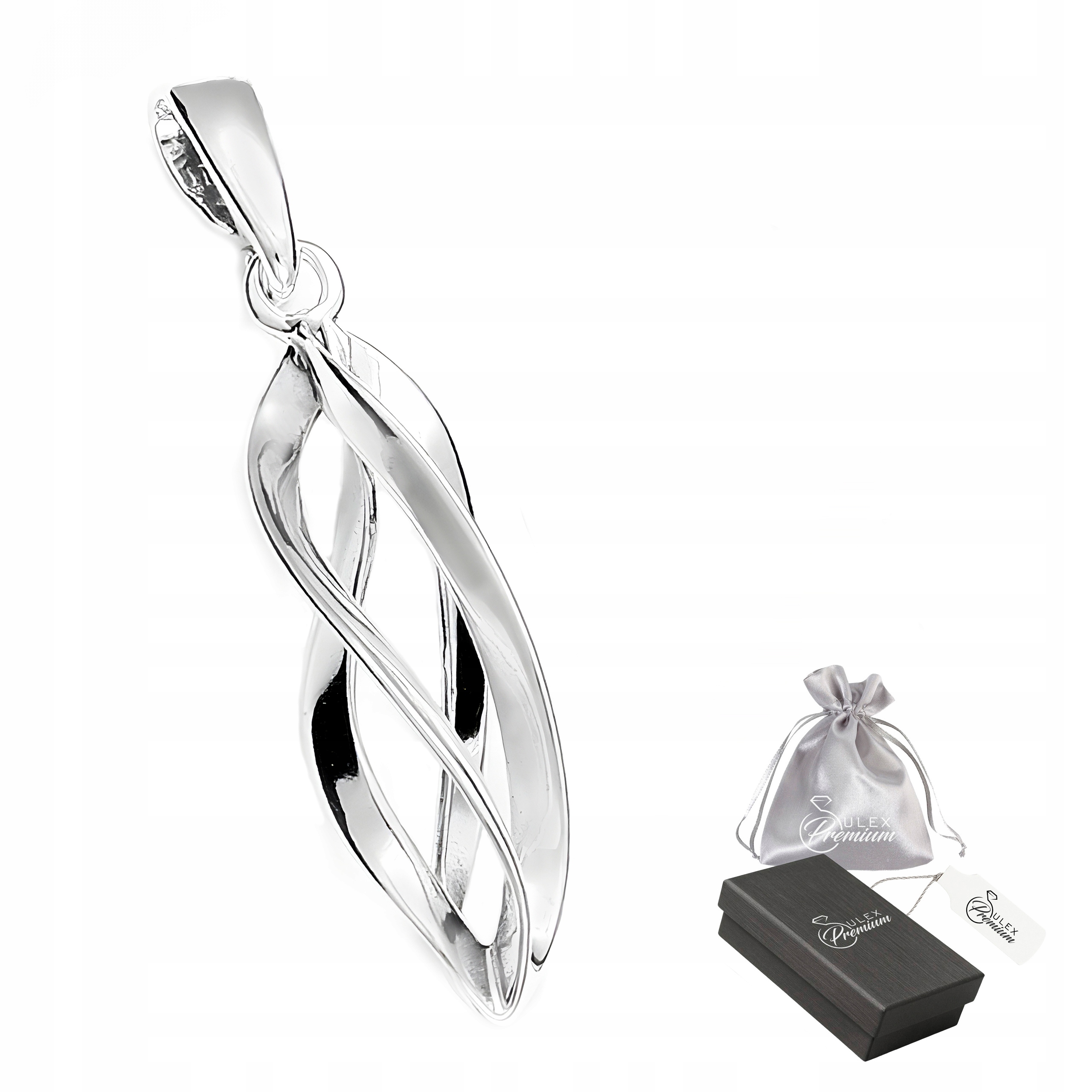 Přívěsek stříbro 925, Elegantní prostorová spirála, velký pro ni