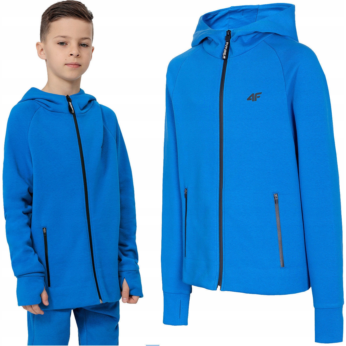 

Bluza chłopięca 4F z kapturem HJL22 JBLM005 kobalt