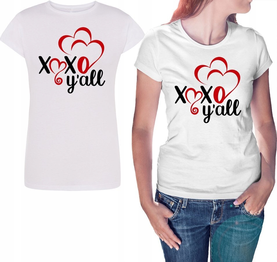 

Koszulka damska Xoxo Y'all, prezent, biała S