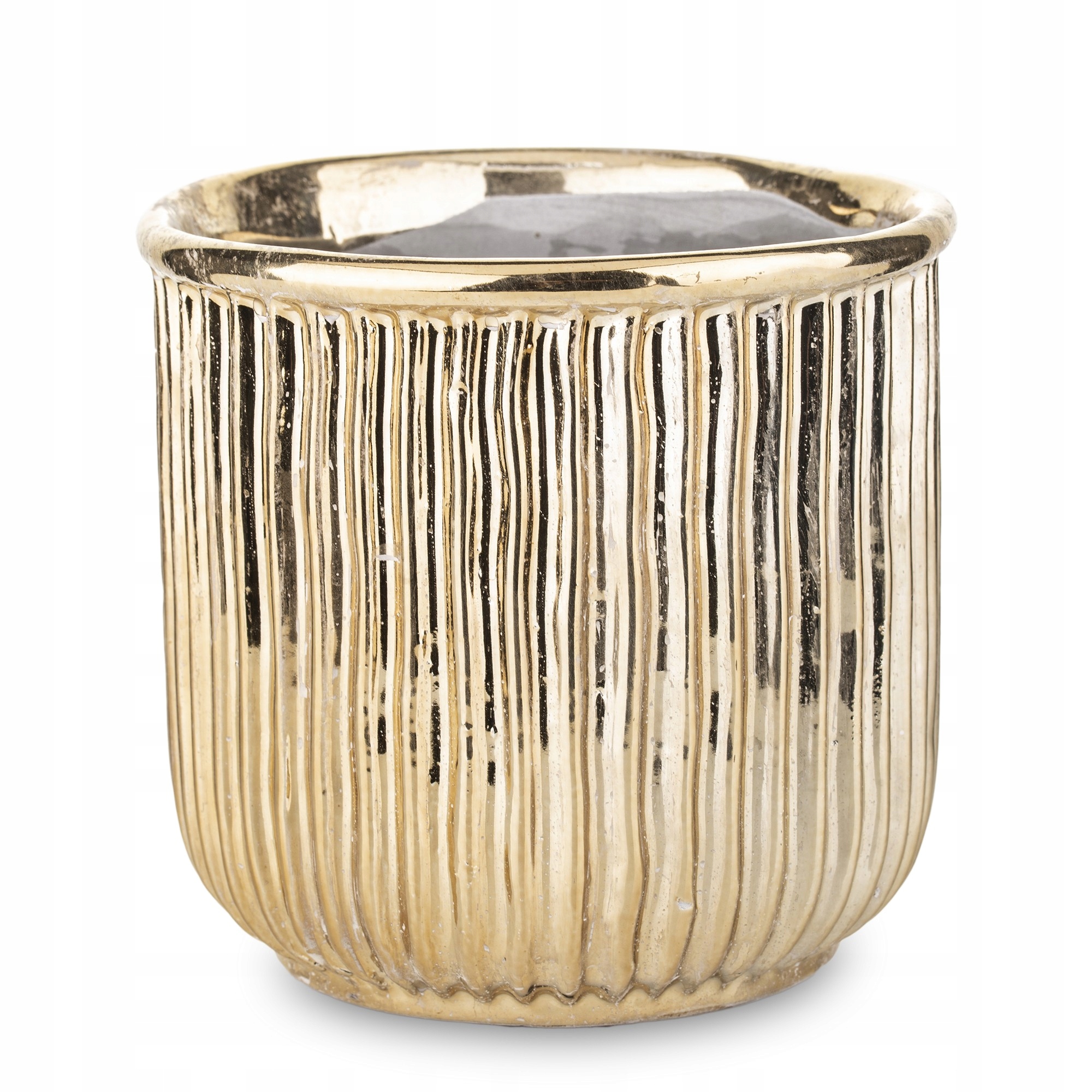 

Doniczka Osłonka Ceramiczna Wazon H12,5 CM Złota