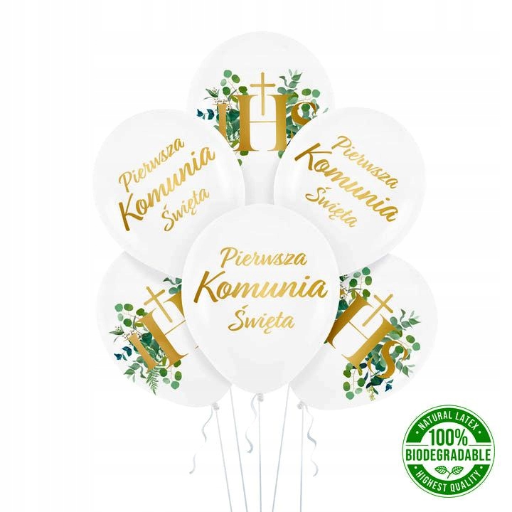 

Balony Komunia Święta Eukaliptus 12cali 6szt